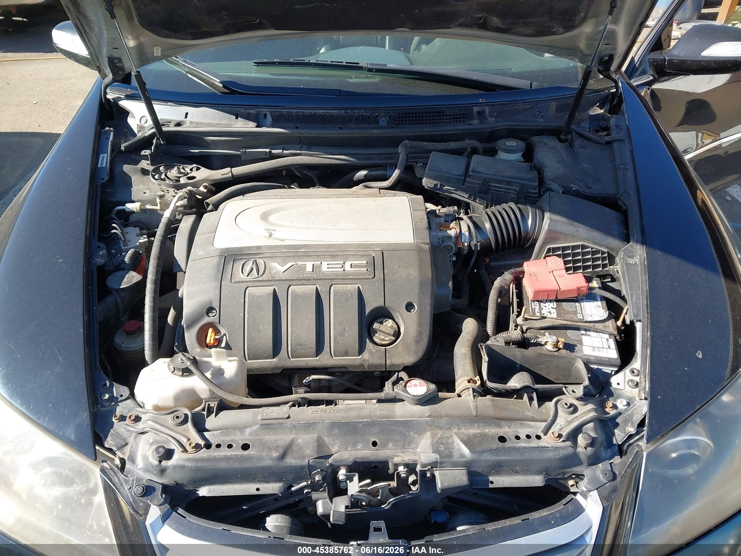 2008 Acura Rl 3.5 Black vin: JH4KB16648C002413