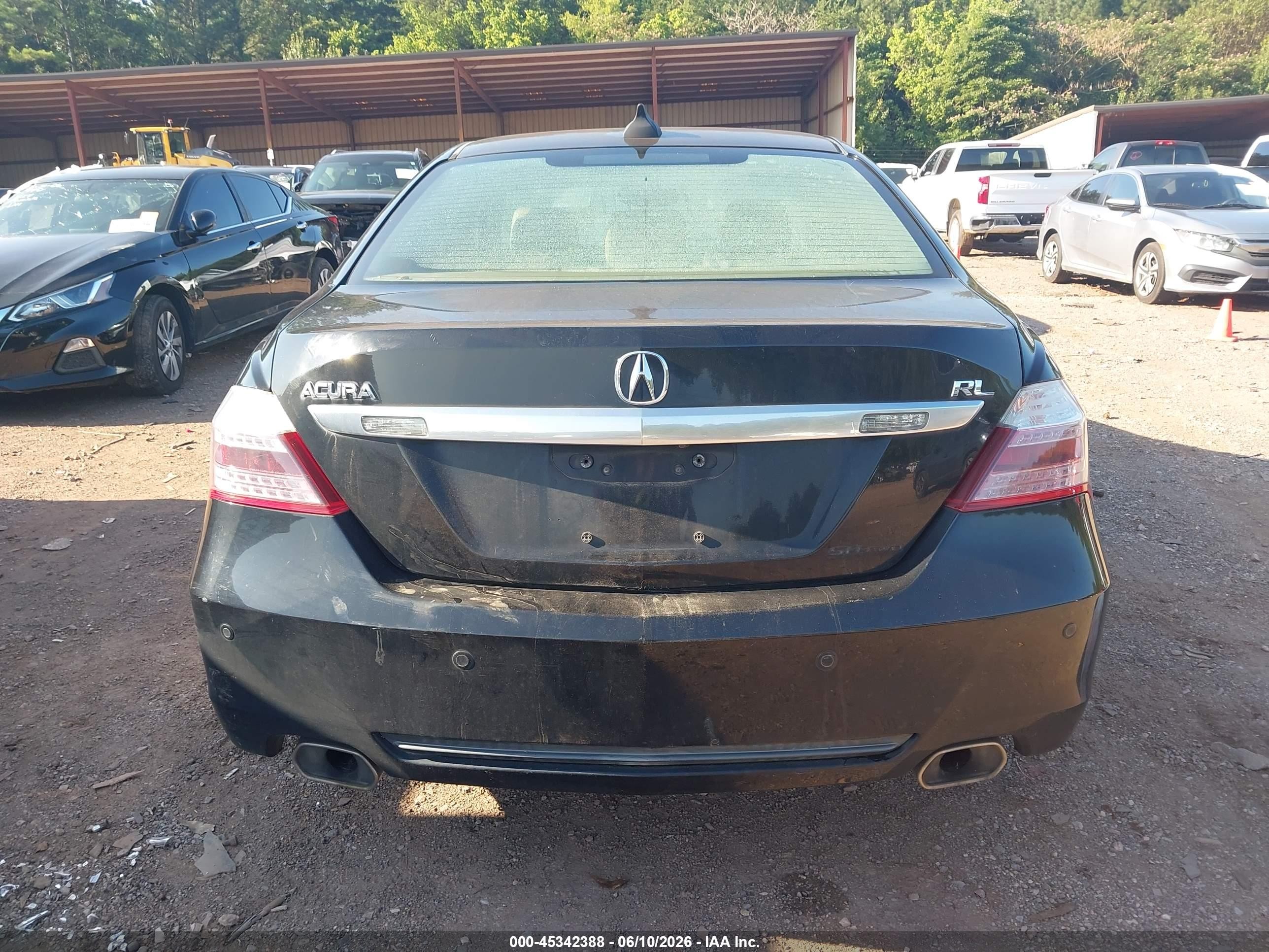 2009 Acura Rl 3.7 Black vin: JH4KB266X9C002178
