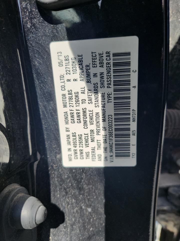 2014 Acura Rlx Black vin: JH4KC1F36EC003223