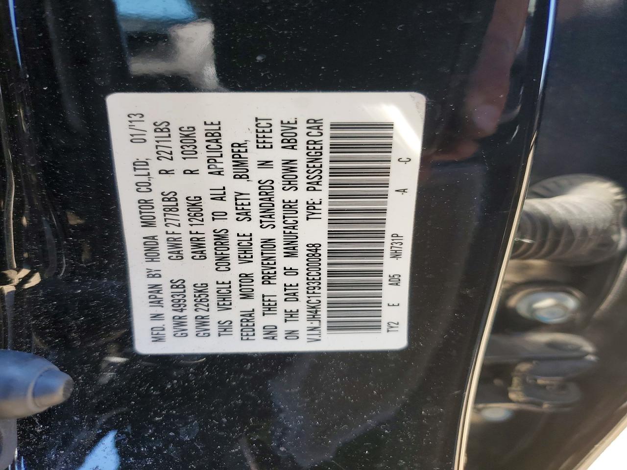 2014 Acura Rlx Advance Black vin: JH4KC1F93EC000848