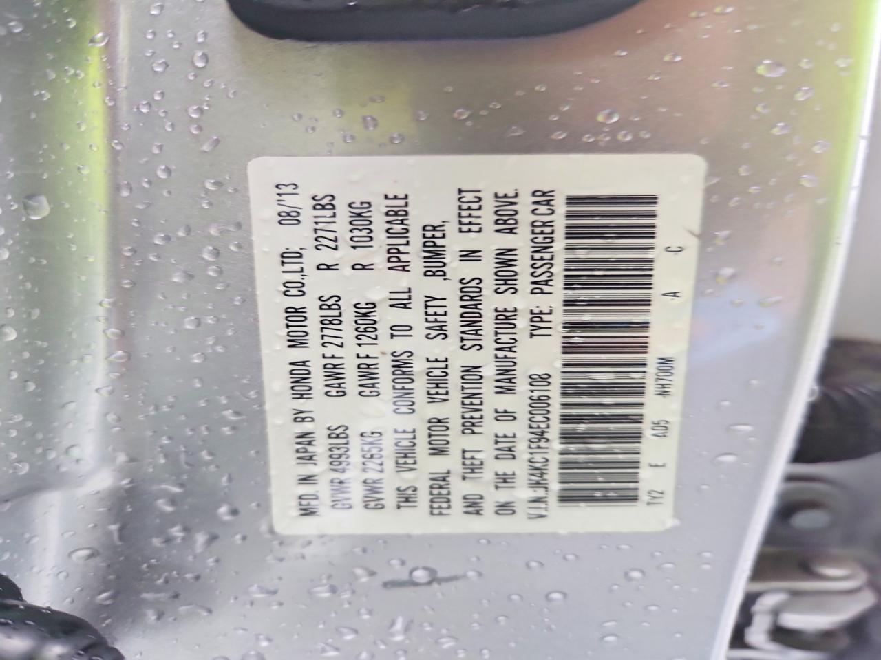 2014 Acura Rlx Advance Silver vin: JH4KC1F94EC006108