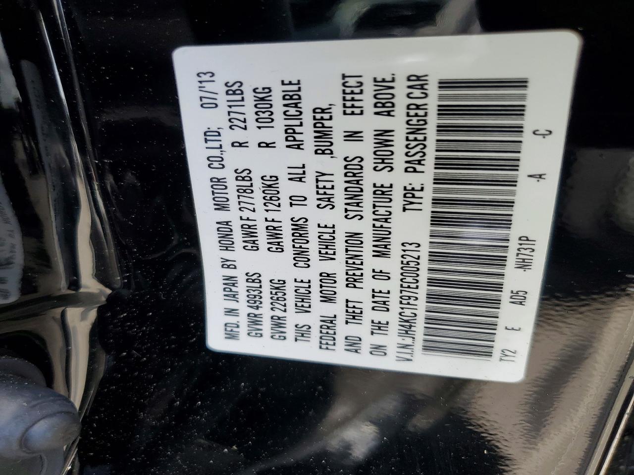 2014 Acura Rlx Advance Black vin: JH4KC1F97EC005213