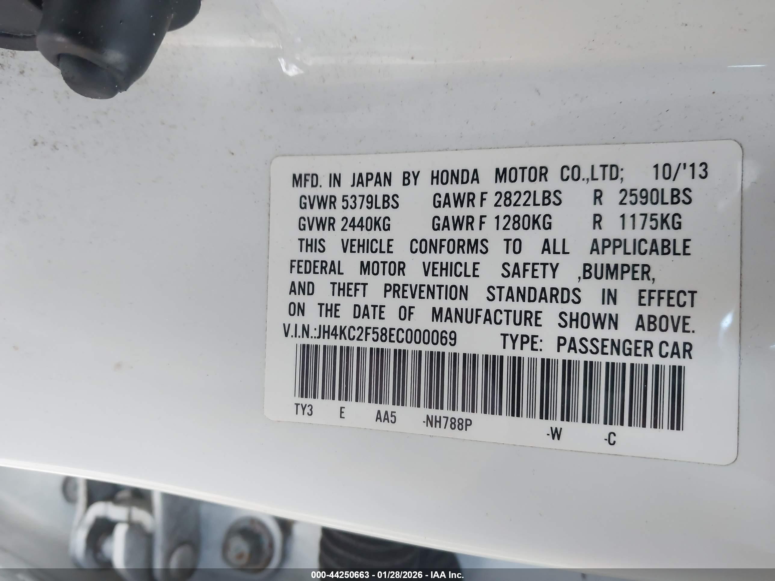 2014 Acura Rlx Sport Hybrid Technology Package Белый vin: JH4KC2F58EC000069