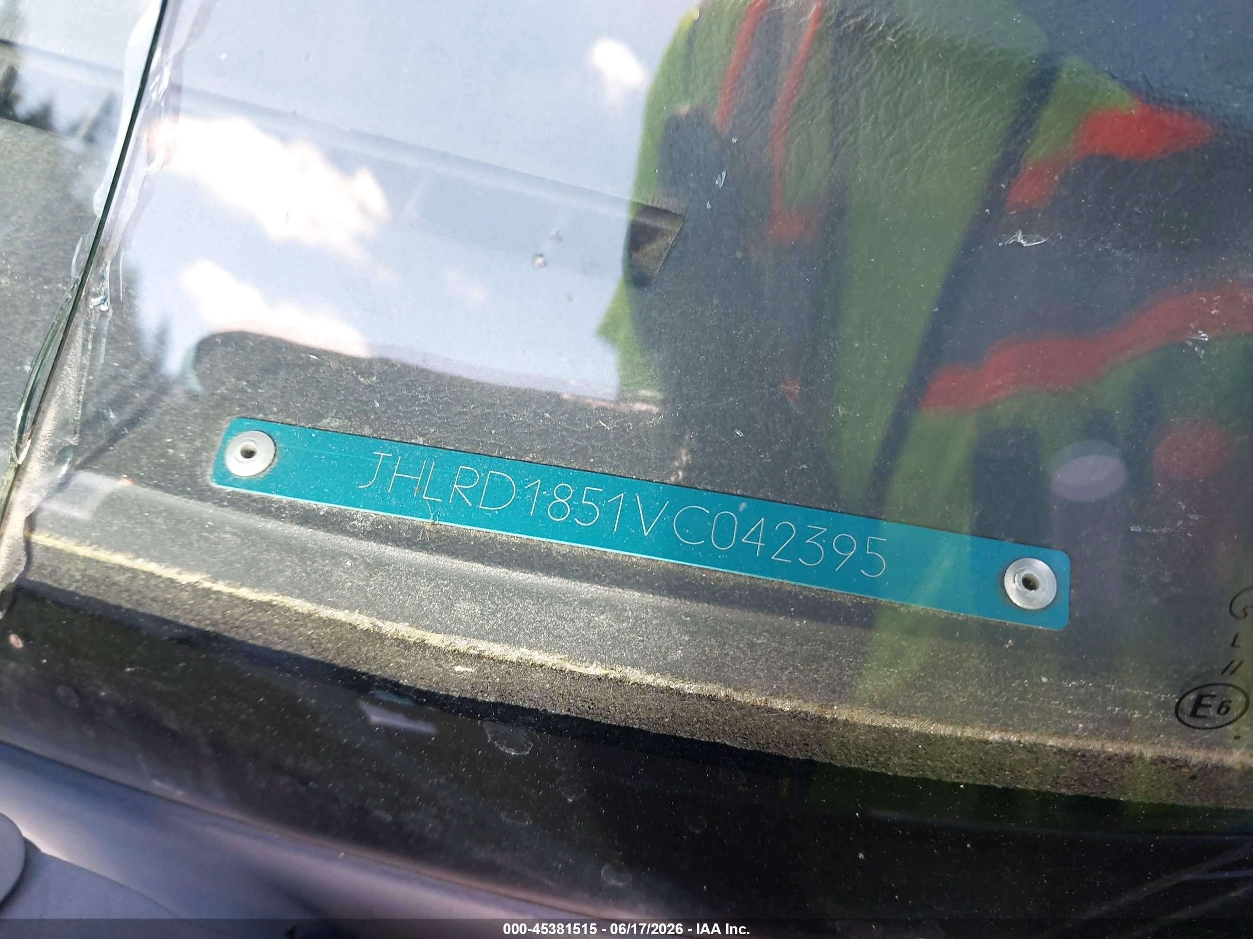 1997 Honda Cr-v   Зеленый vin: JHLRD1851VC042395