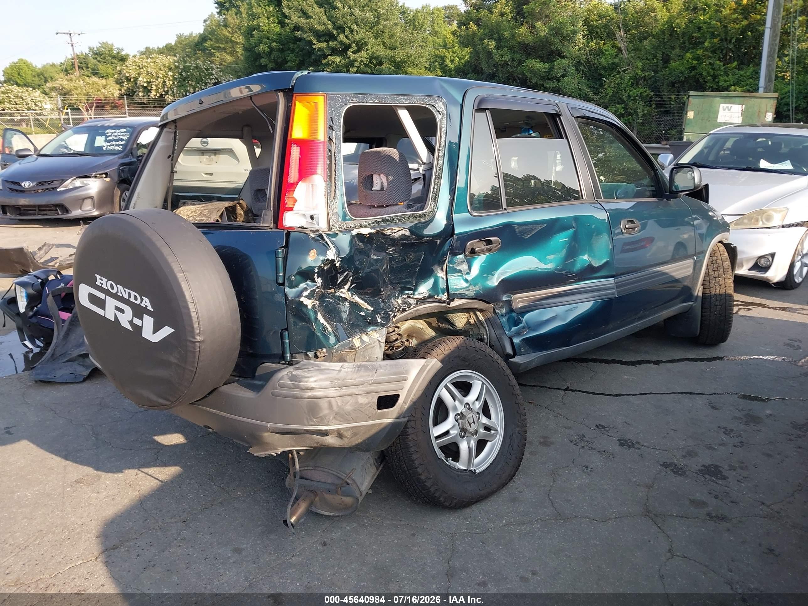 1997 Honda Cr-v   Green vin: JHLRD1858VC073496