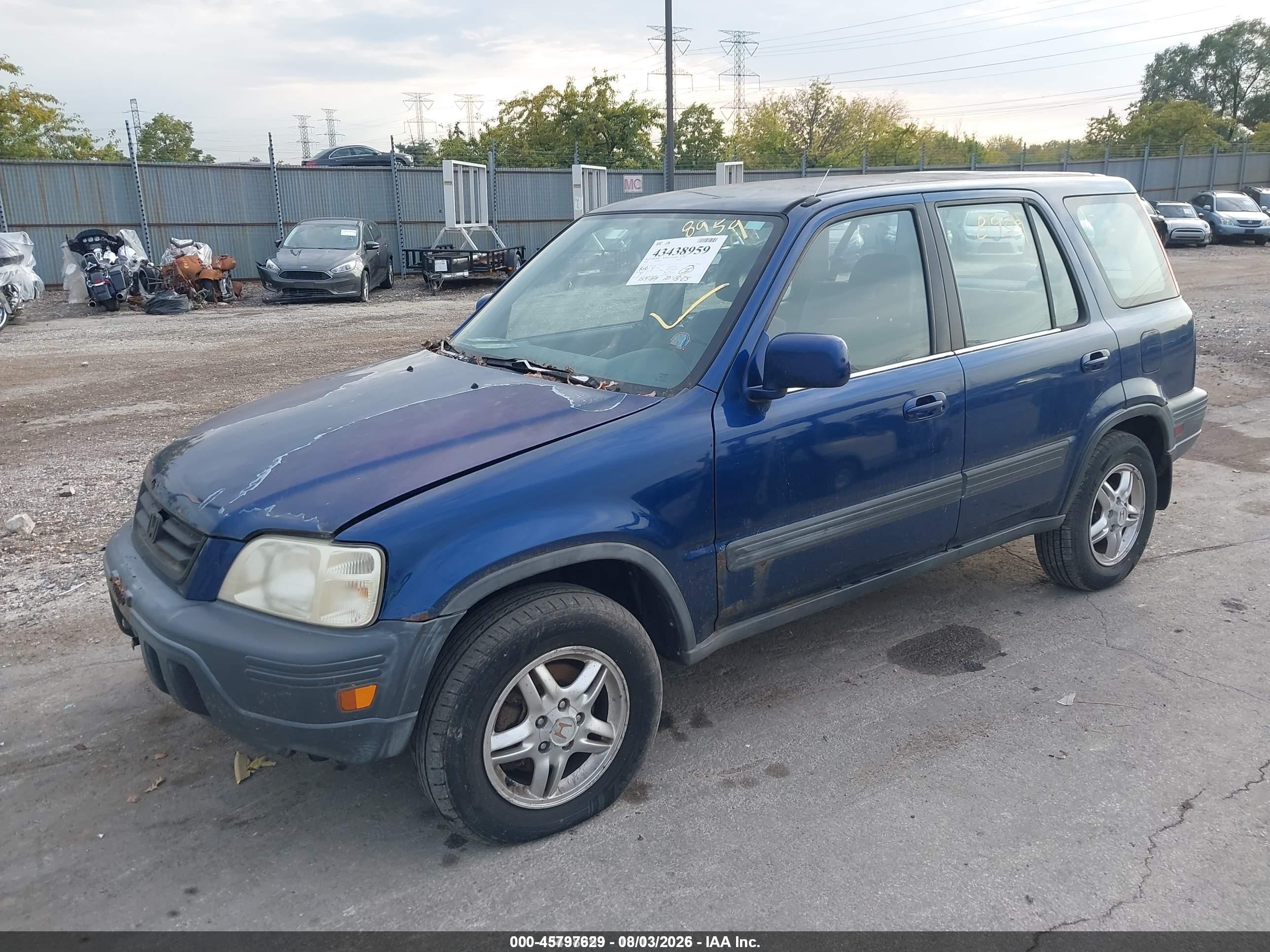 1998 Honda Cr-v Ex Blue vin: JHLRD1869WC066700