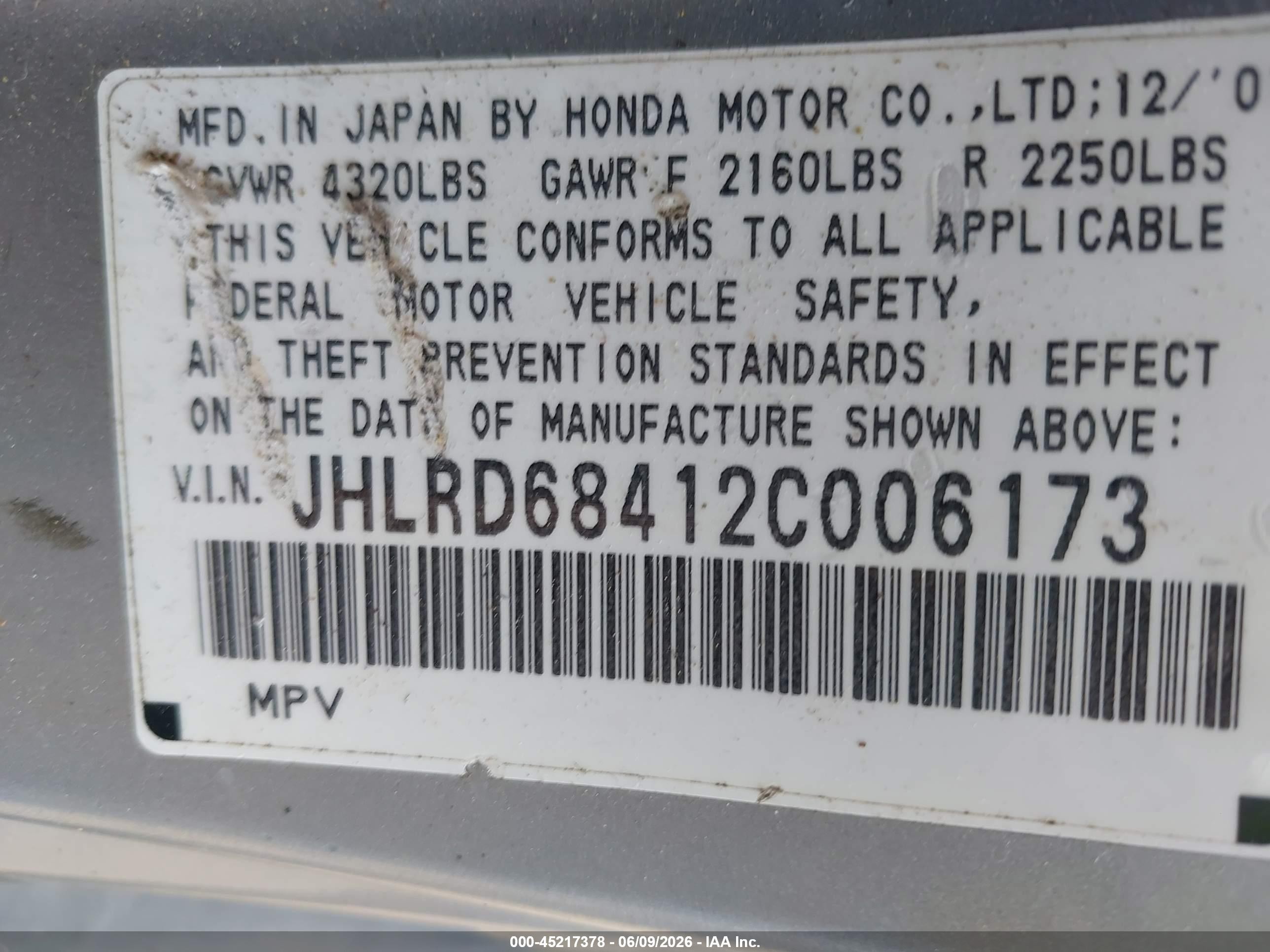 2002 Honda Cr-v Lx Silver vin: JHLRD68412C006173