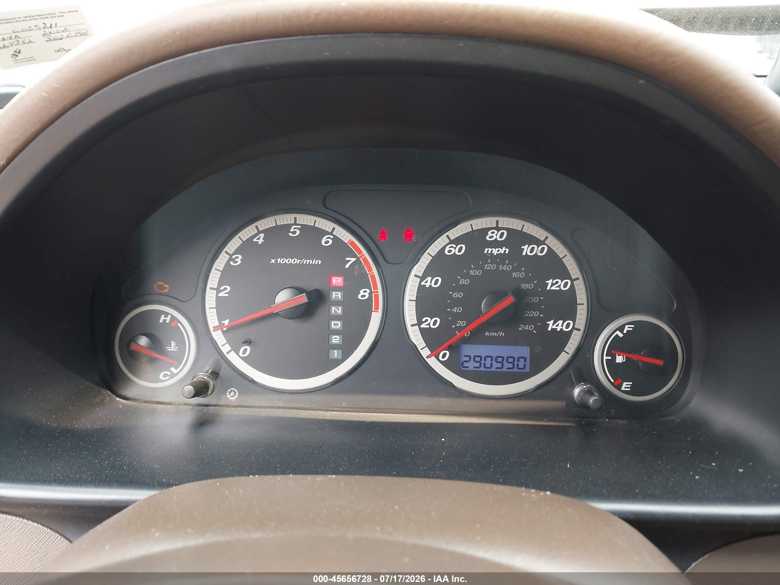 2002 Honda Cr-v Lx Brown vin: JHLRD68412C025211