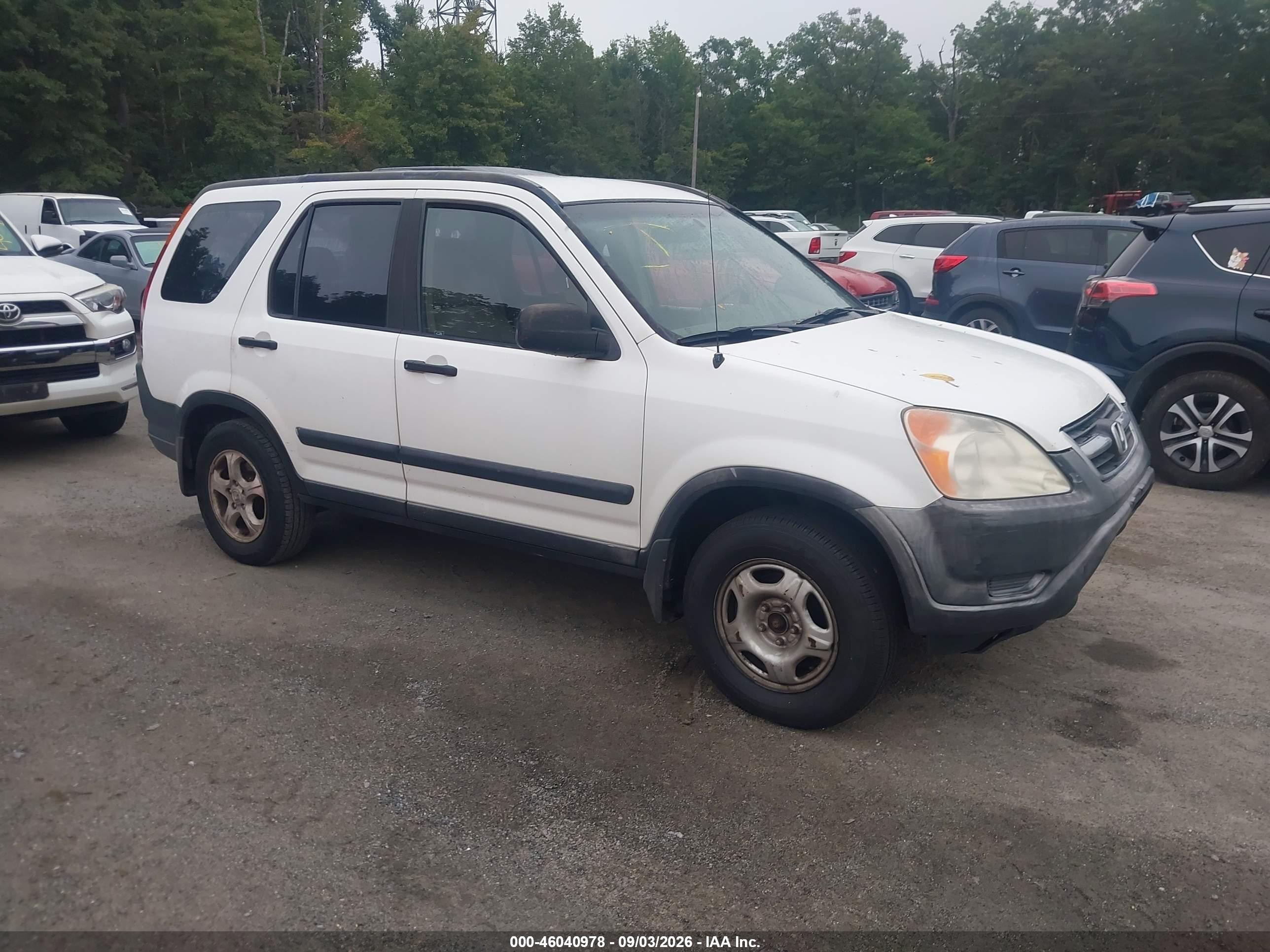2002 Honda Cr-v Lx White vin: JHLRD68422C015416