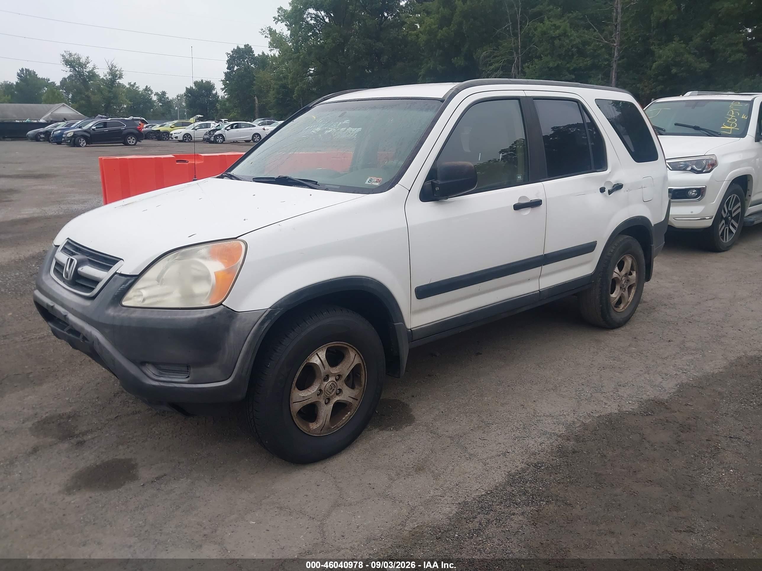 2002 Honda Cr-v Lx White vin: JHLRD68422C015416