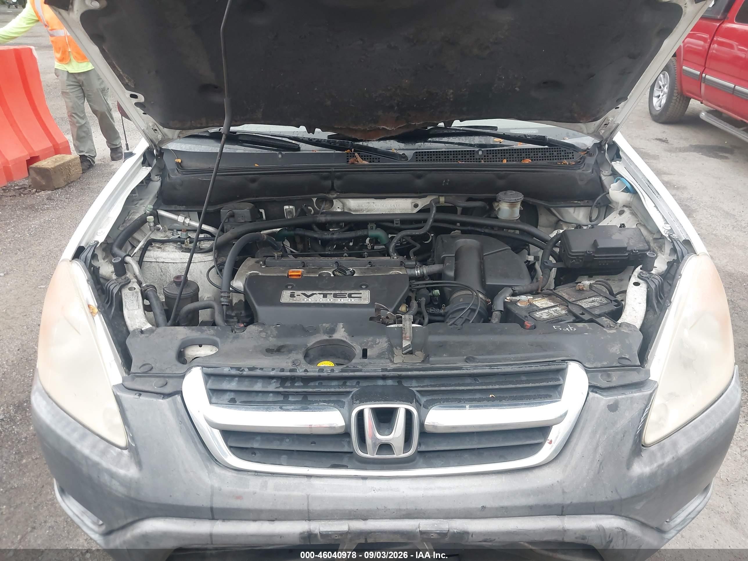 2002 Honda Cr-v Lx White vin: JHLRD68422C015416