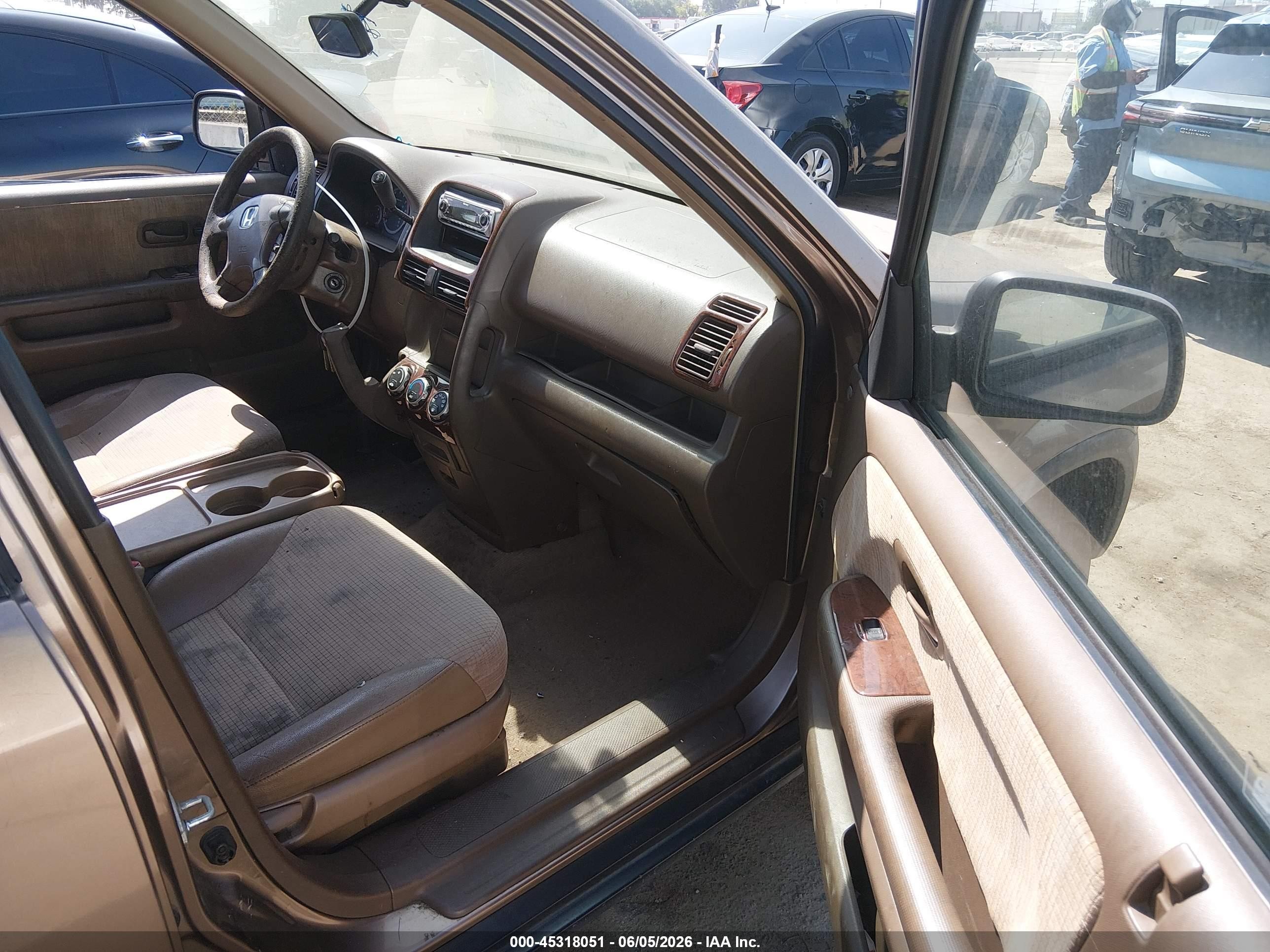 2002 Honda Cr-v Lx Brown vin: JHLRD68422C021748