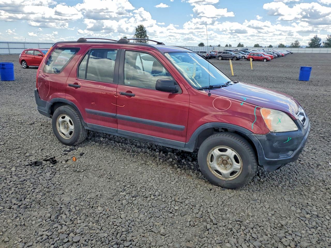 2003 Honda Cr-v Lx Burgundy vin: JHLRD68453C019218