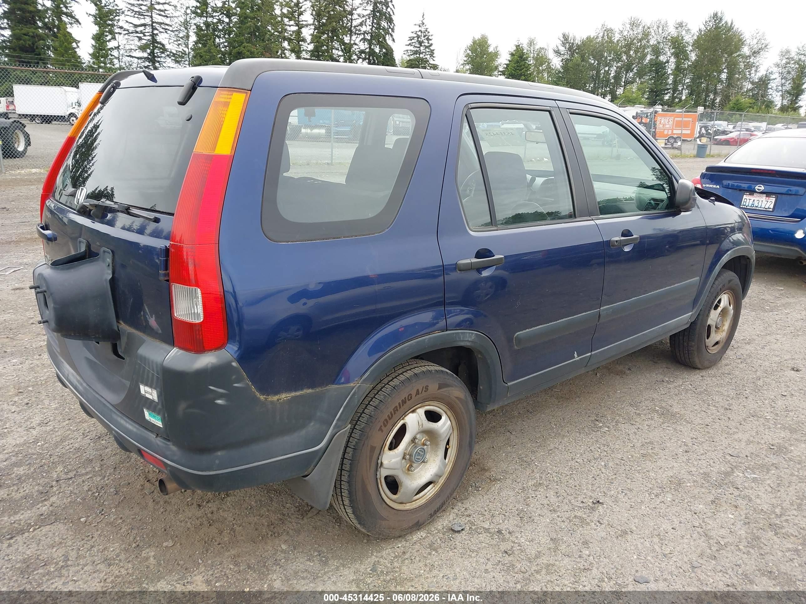2003 Honda Cr-v Lx Blue vin: JHLRD68463C012228