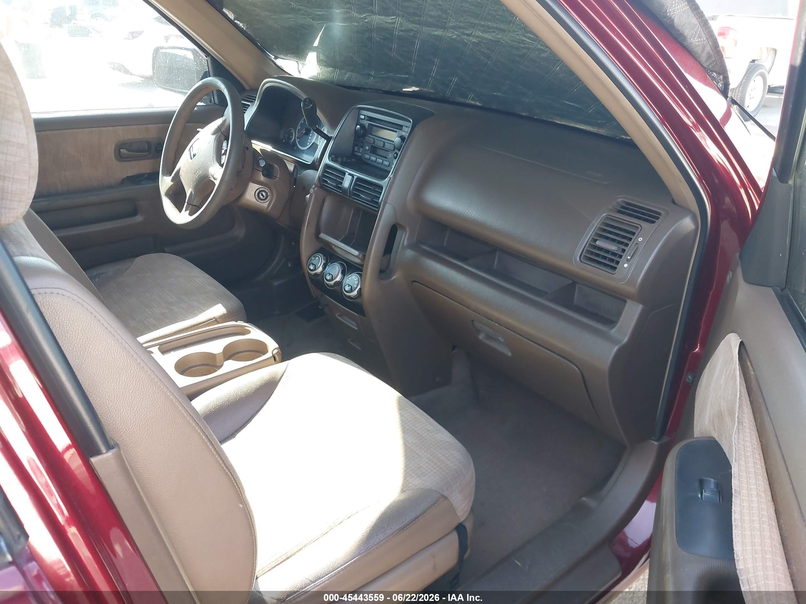 2003 Honda Cr-v Lx Burgundy vin: JHLRD68463C016229