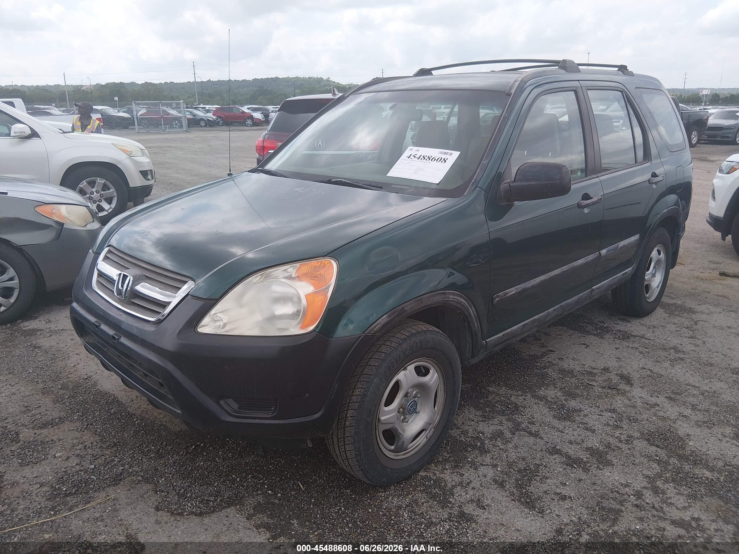2002 Honda Cr-v Lx Green vin: JHLRD68482C004419