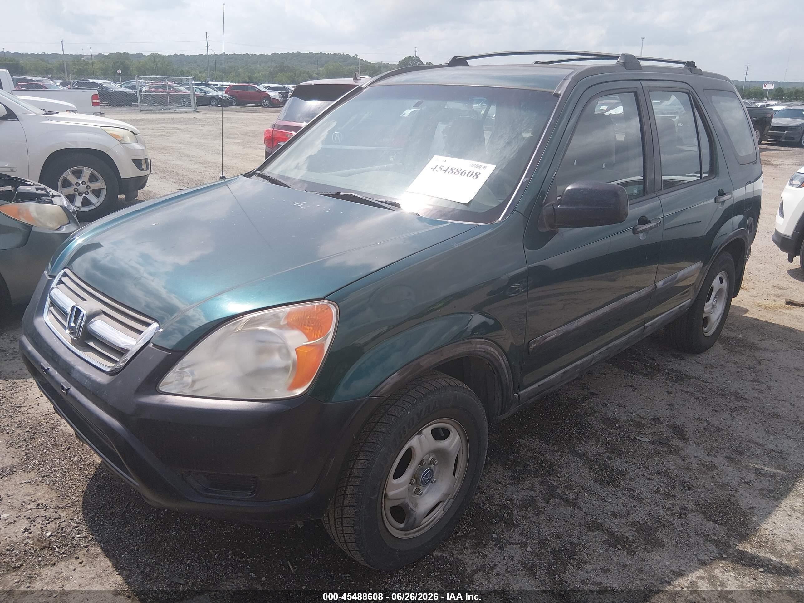 2002 Honda Cr-v Lx Green vin: JHLRD68482C004419