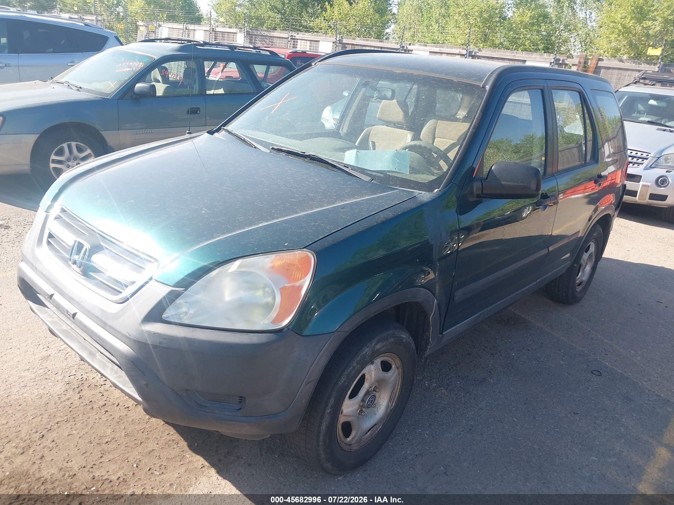 2003 Honda Cr-v Lx Green vin: JHLRD68493C016032