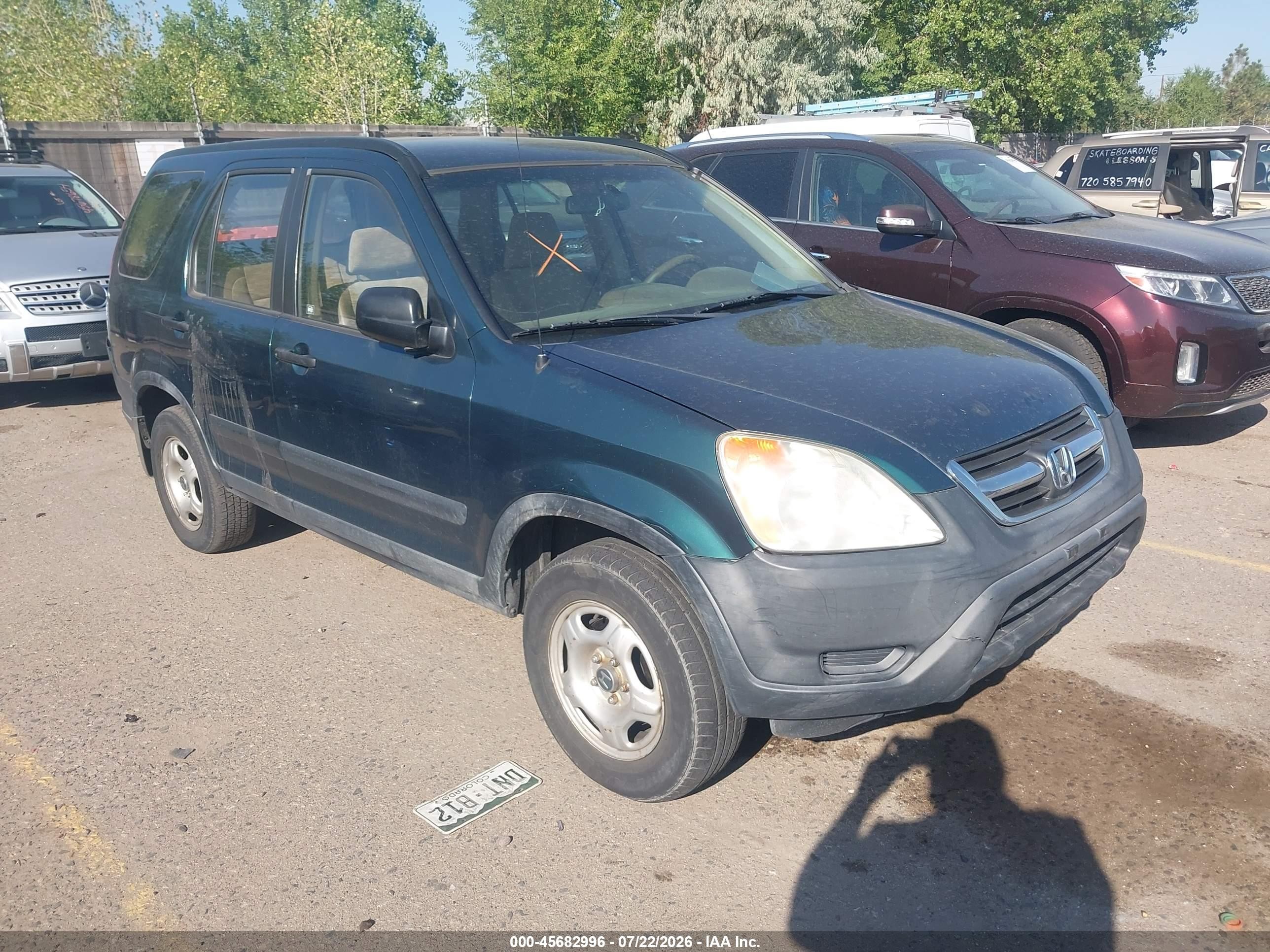 2003 Honda Cr-v Lx Green vin: JHLRD68493C016032