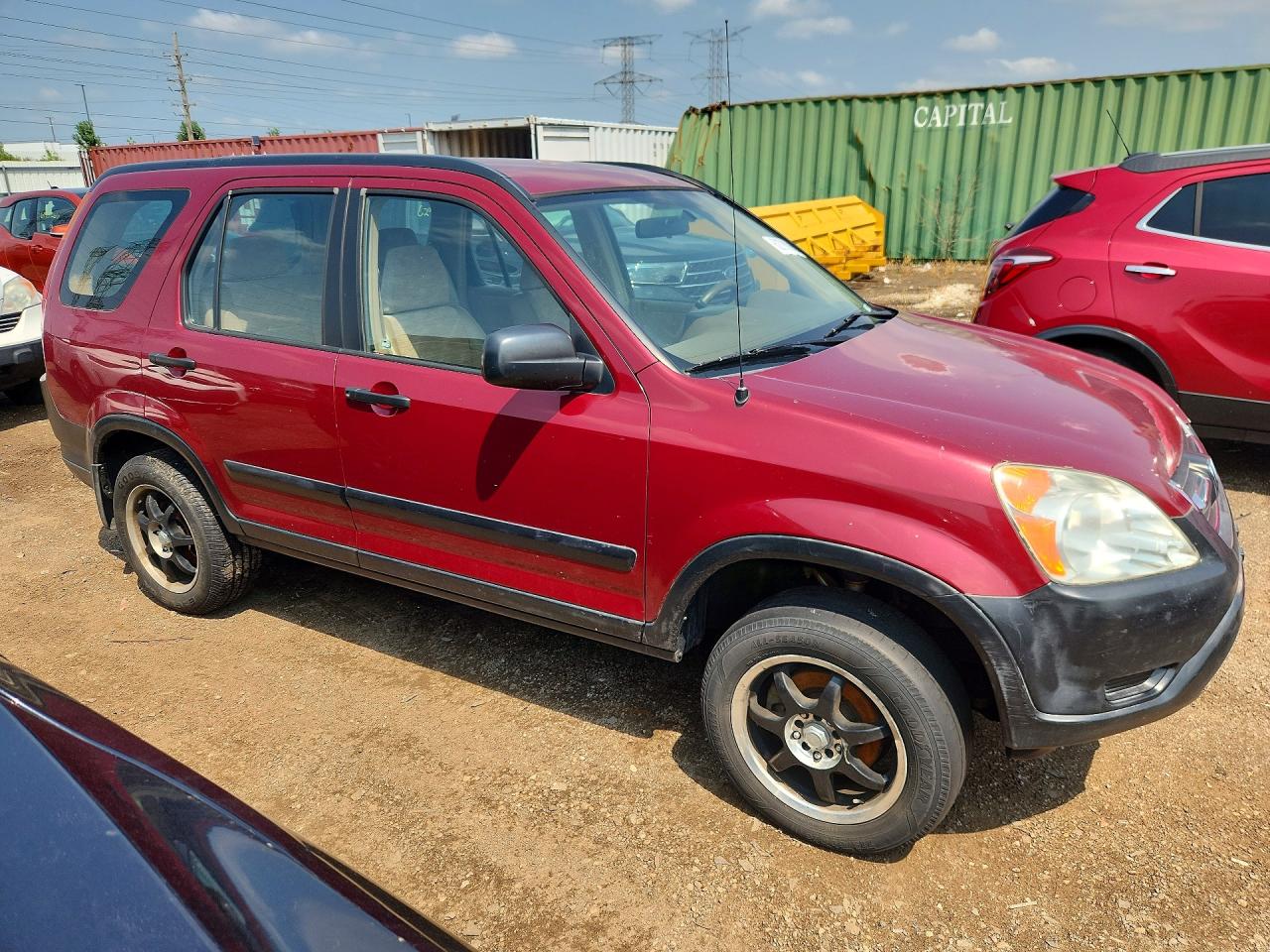 2004 Honda Cr-v Lx Red vin: JHLRD68494C015397