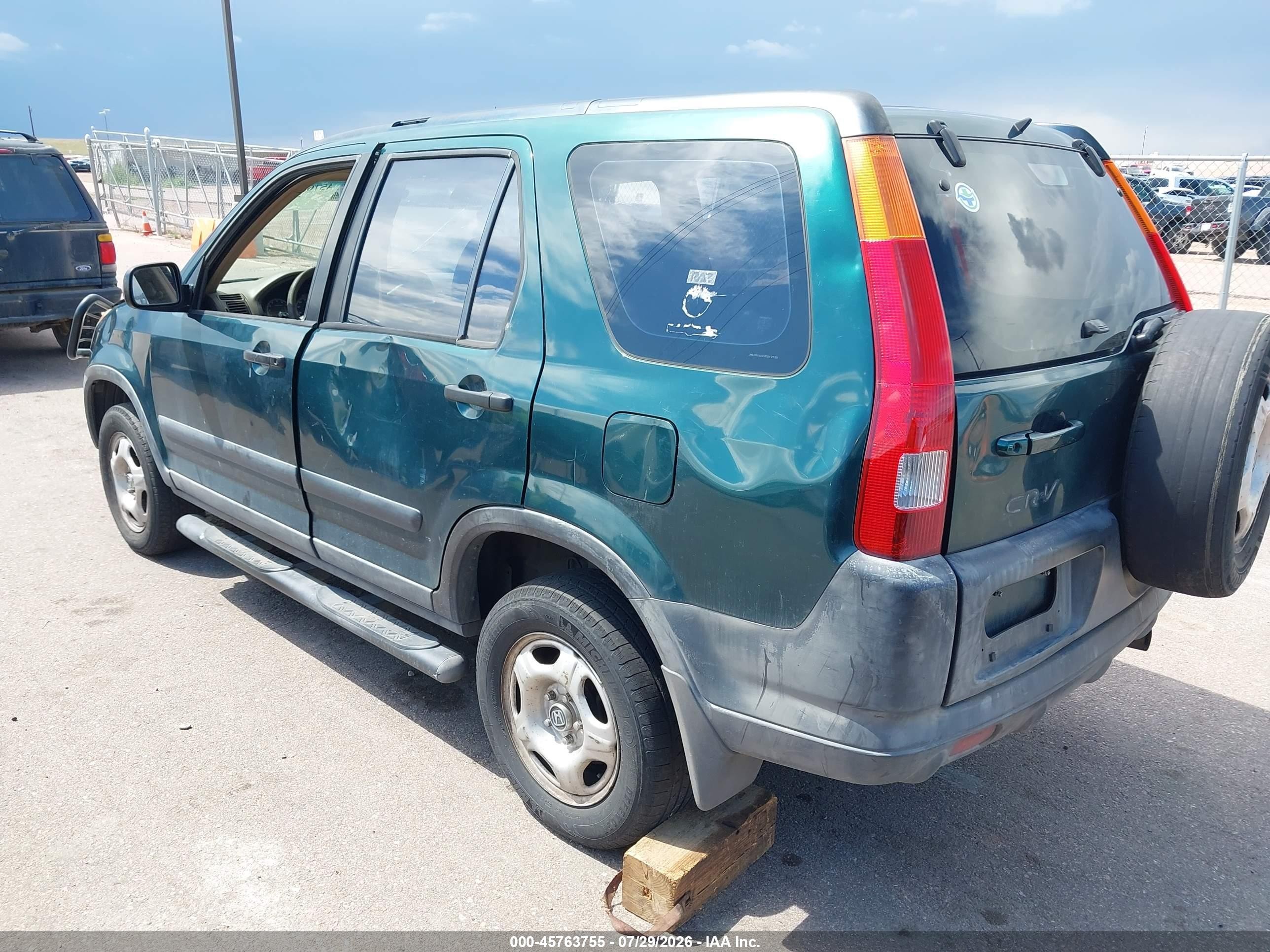 2003 Honda Cr-v Lx Green vin: JHLRD684X3C012720