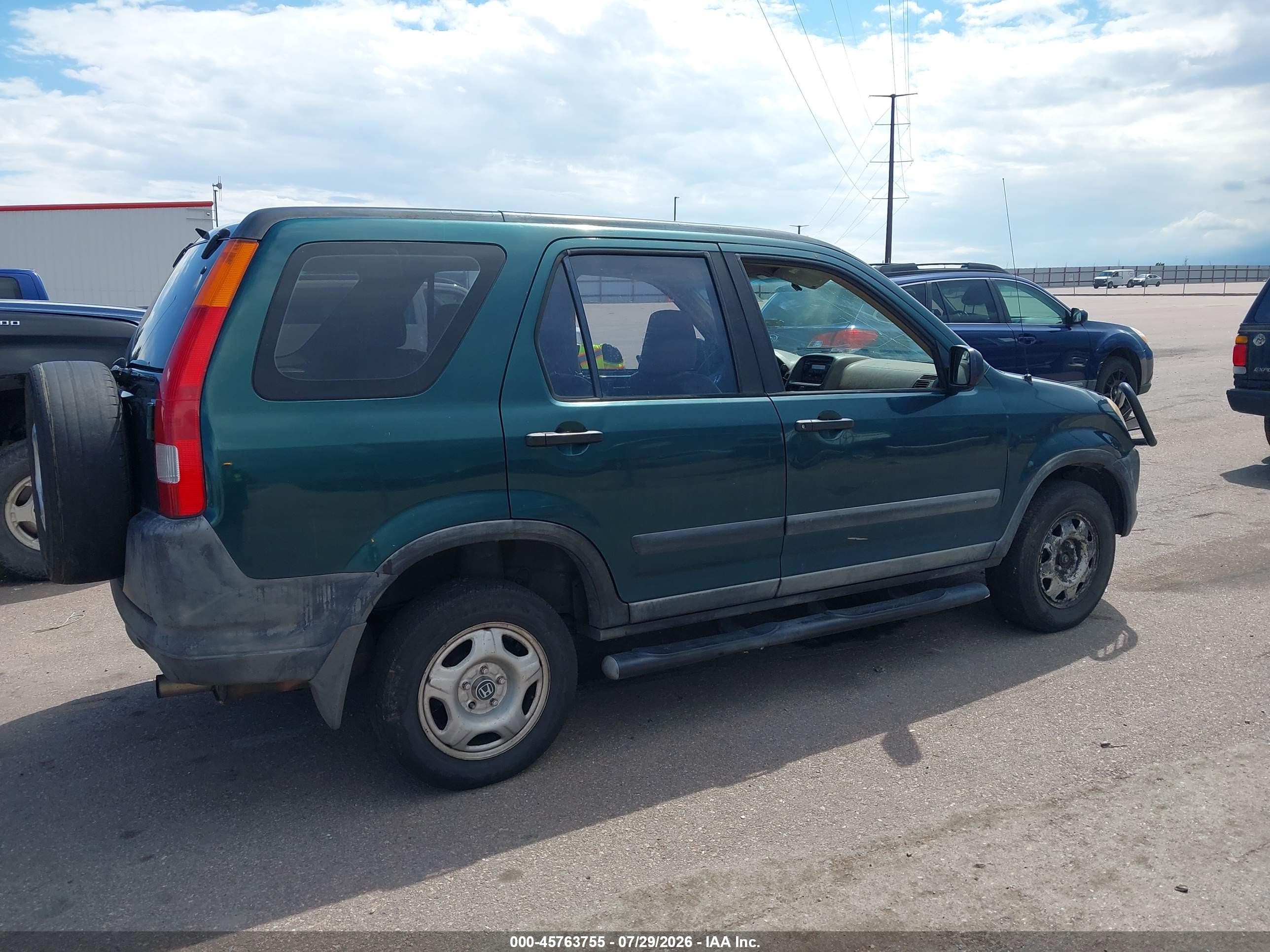 2003 Honda Cr-v Lx Green vin: JHLRD684X3C012720