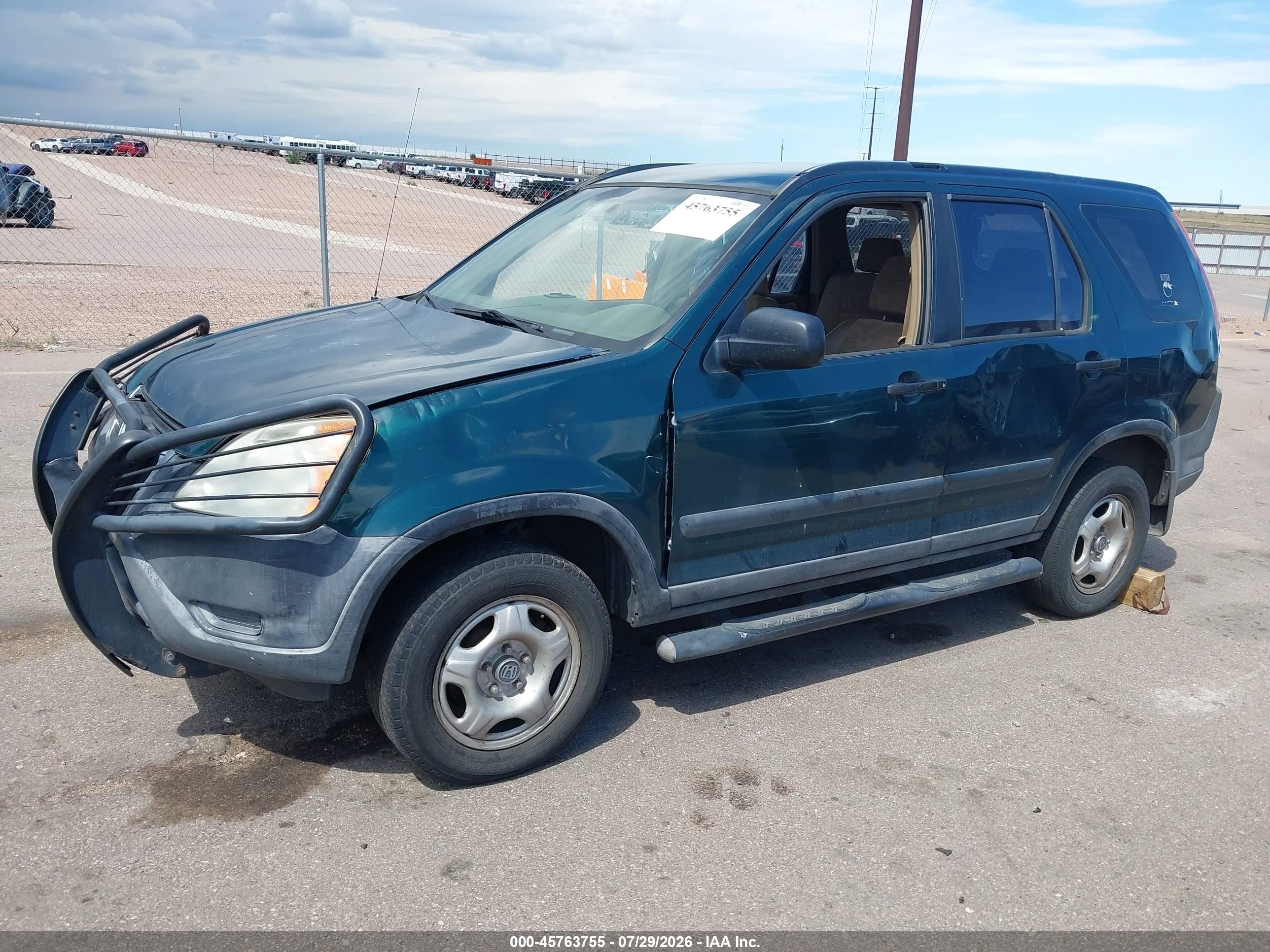 2003 Honda Cr-v Lx Green vin: JHLRD684X3C012720
