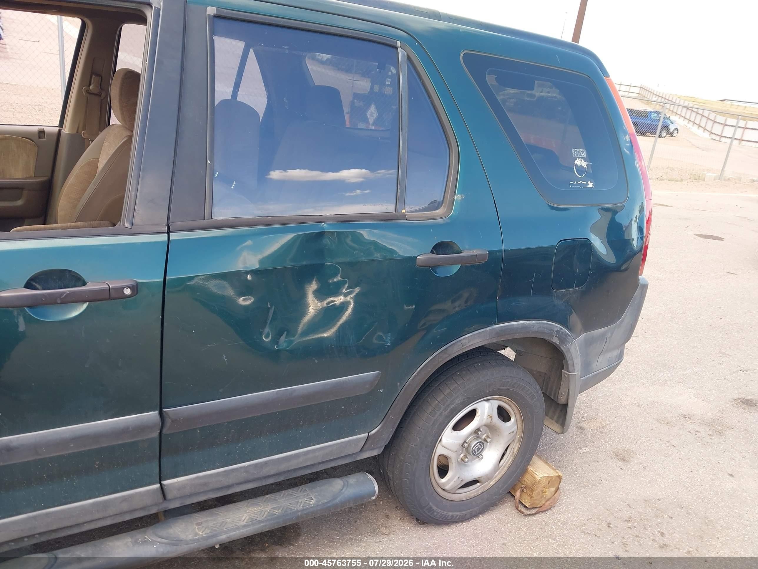 2003 Honda Cr-v Lx Green vin: JHLRD684X3C012720