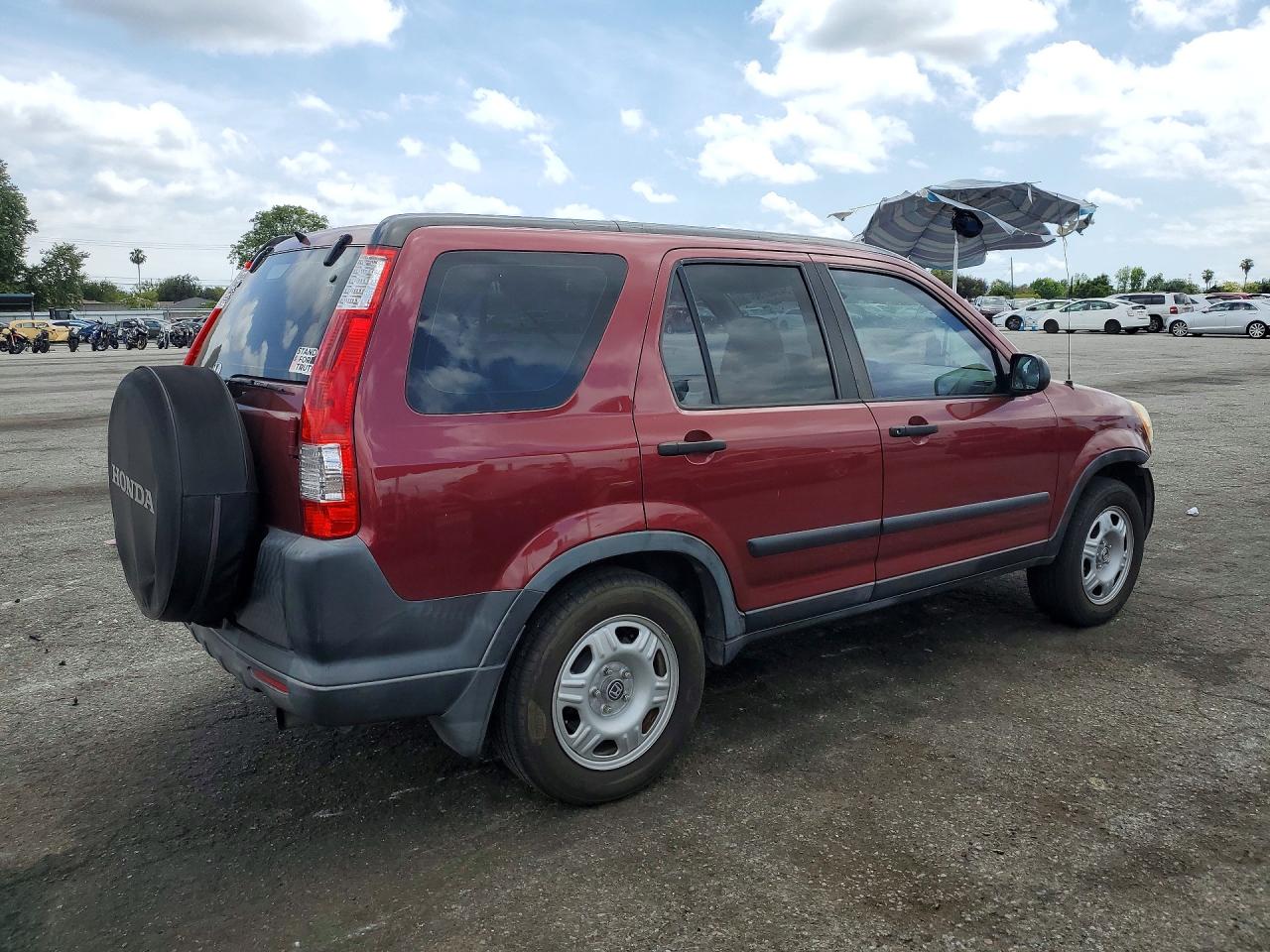 2005 Honda Cr-v Lx Burgundy vin: JHLRD68505C012771