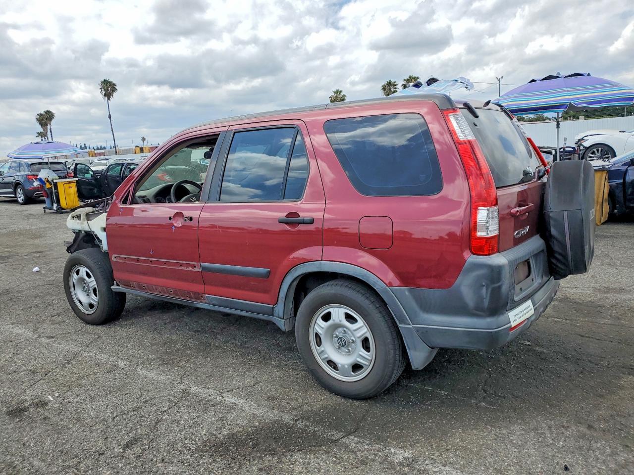 2005 Honda Cr-v Lx Burgundy vin: JHLRD68505C012771