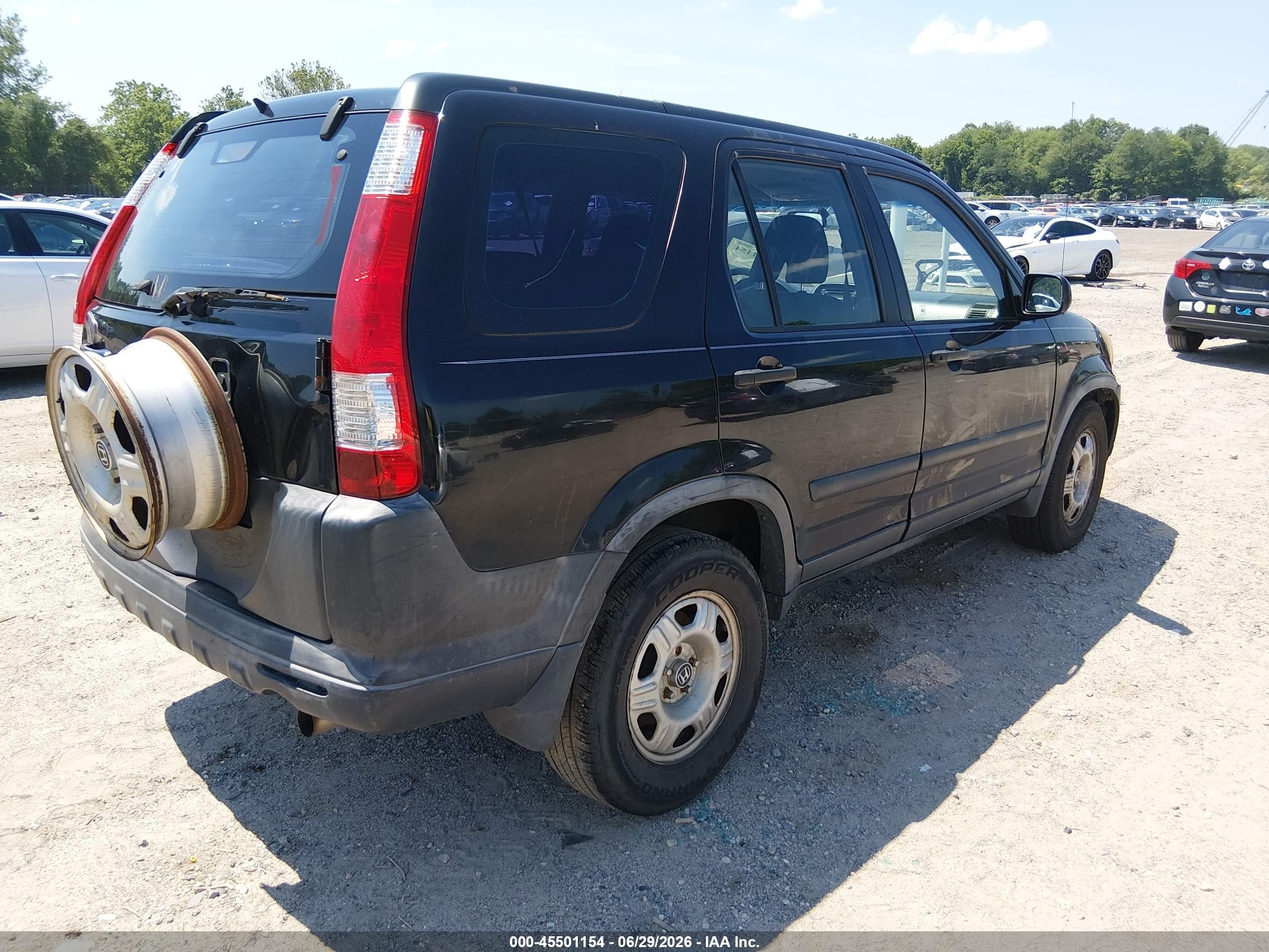 2005 Honda Cr-v Lx Black vin: JHLRD68505C017601