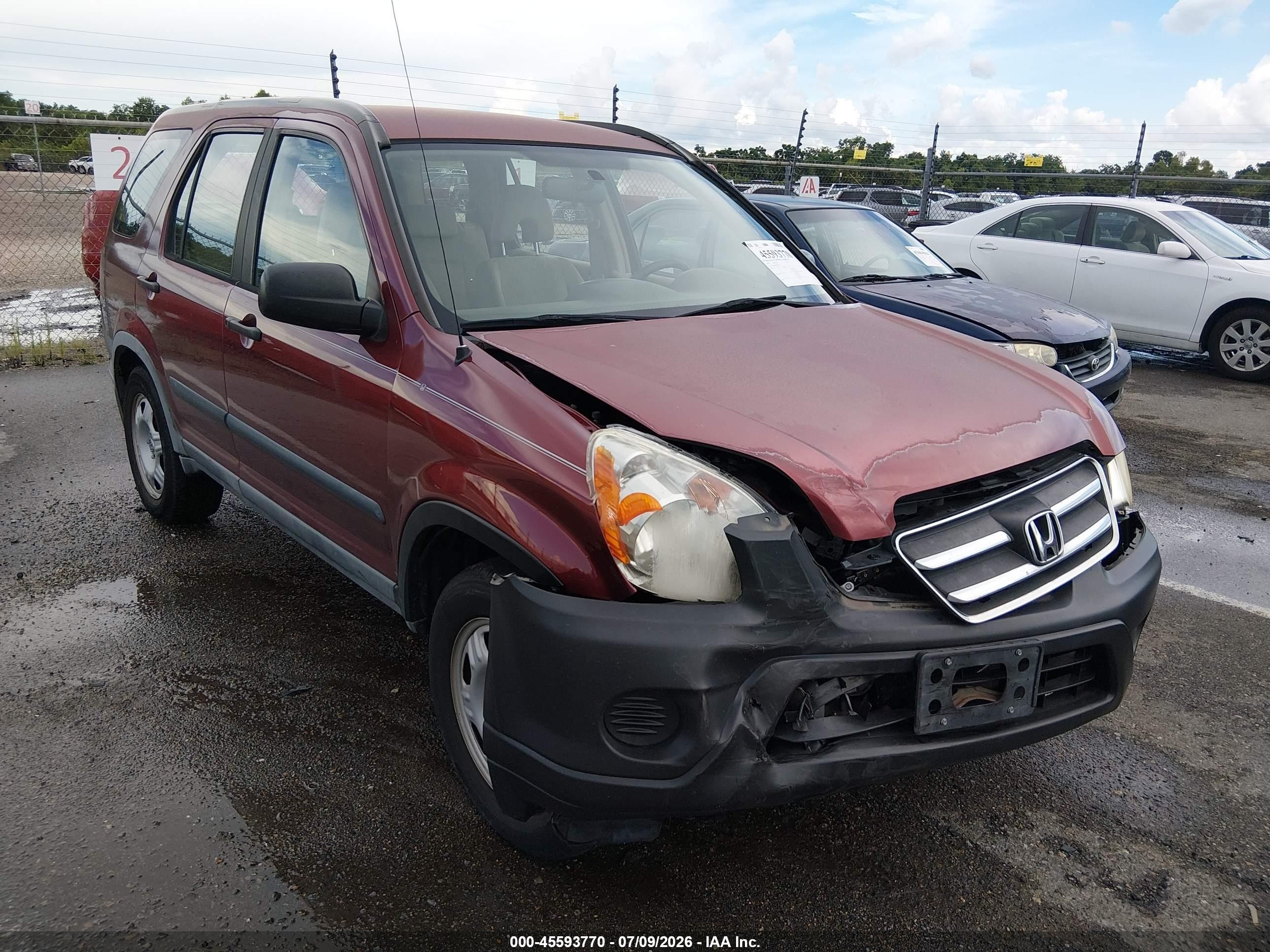 2006 Honda Cr-v Lx Red vin: JHLRD68506C011041