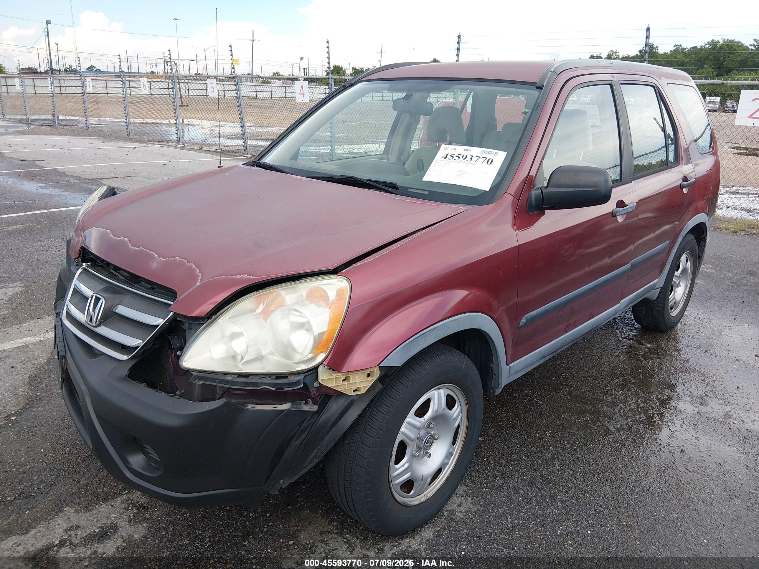 2006 Honda Cr-v Lx Red vin: JHLRD68506C011041