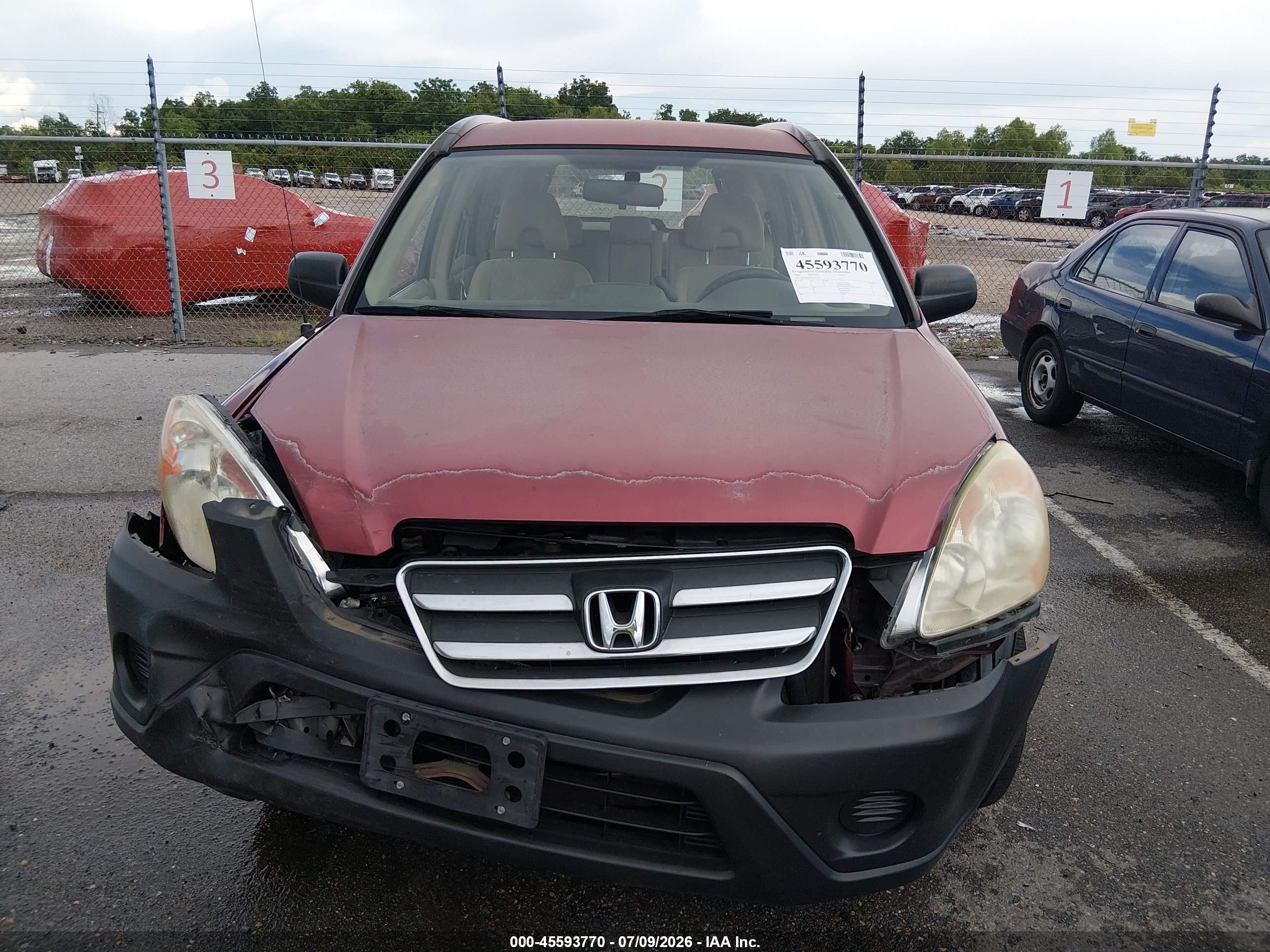 2006 Honda Cr-v Lx Red vin: JHLRD68506C011041