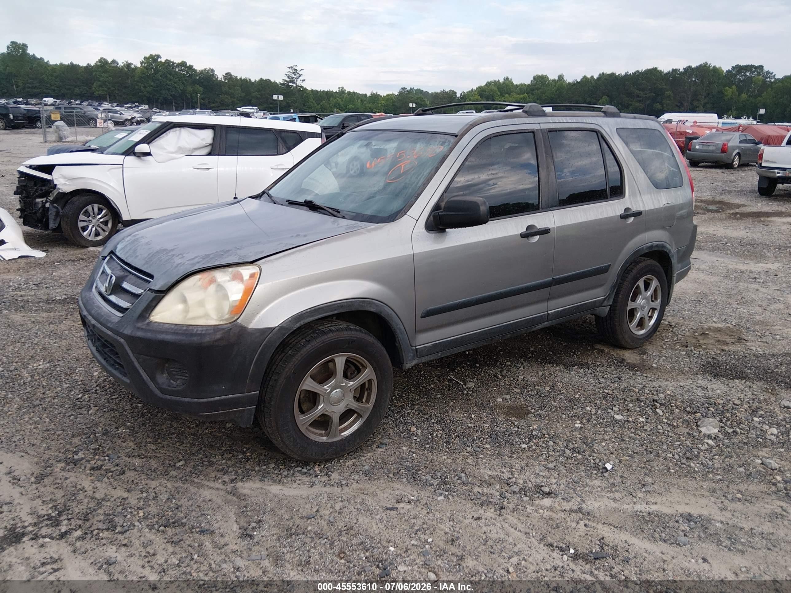 2005 Honda Cr-v Lx Gray vin: JHLRD68515C013783