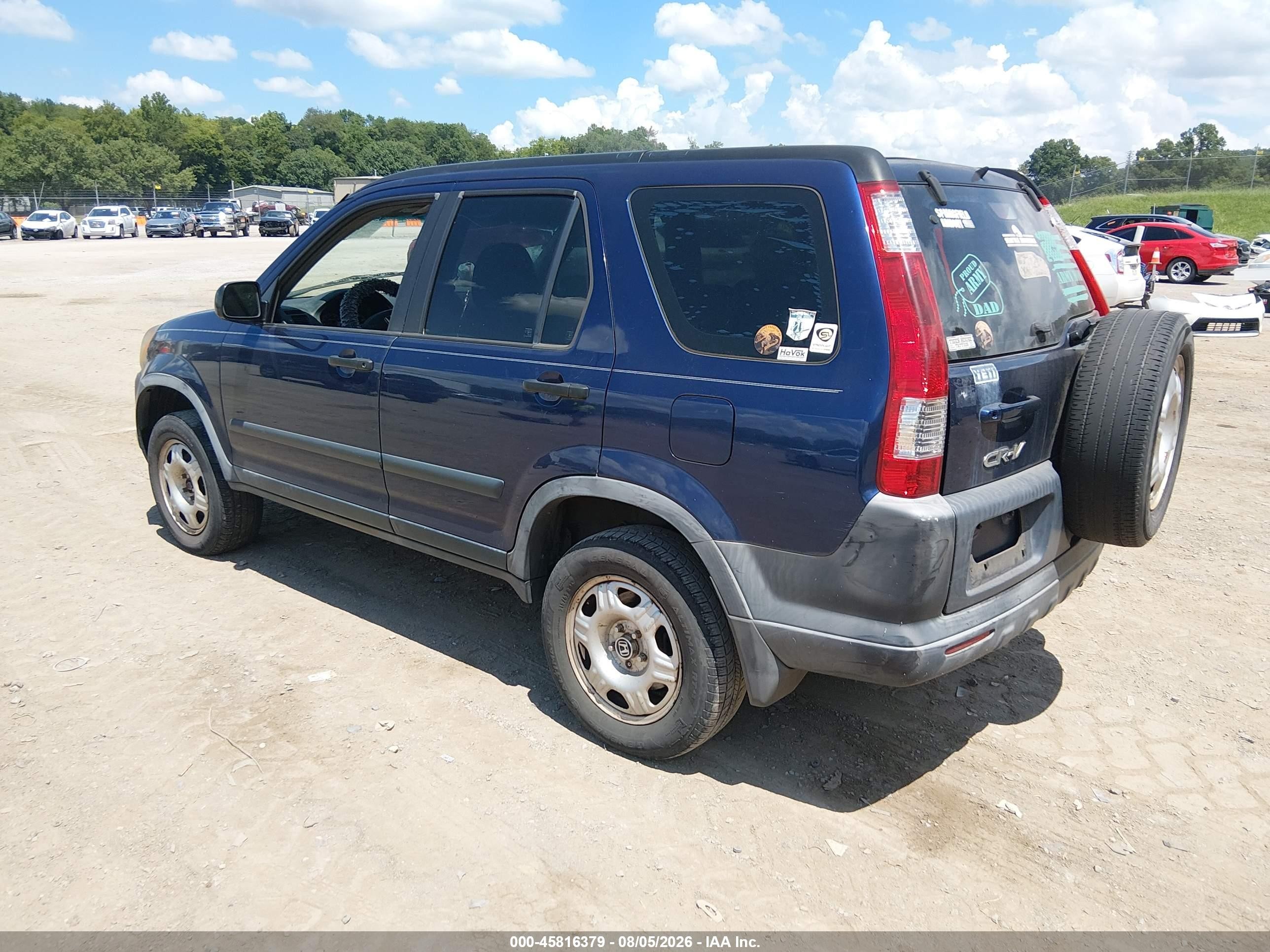 2005 Honda Cr-v Lx Blue vin: JHLRD68515C015856