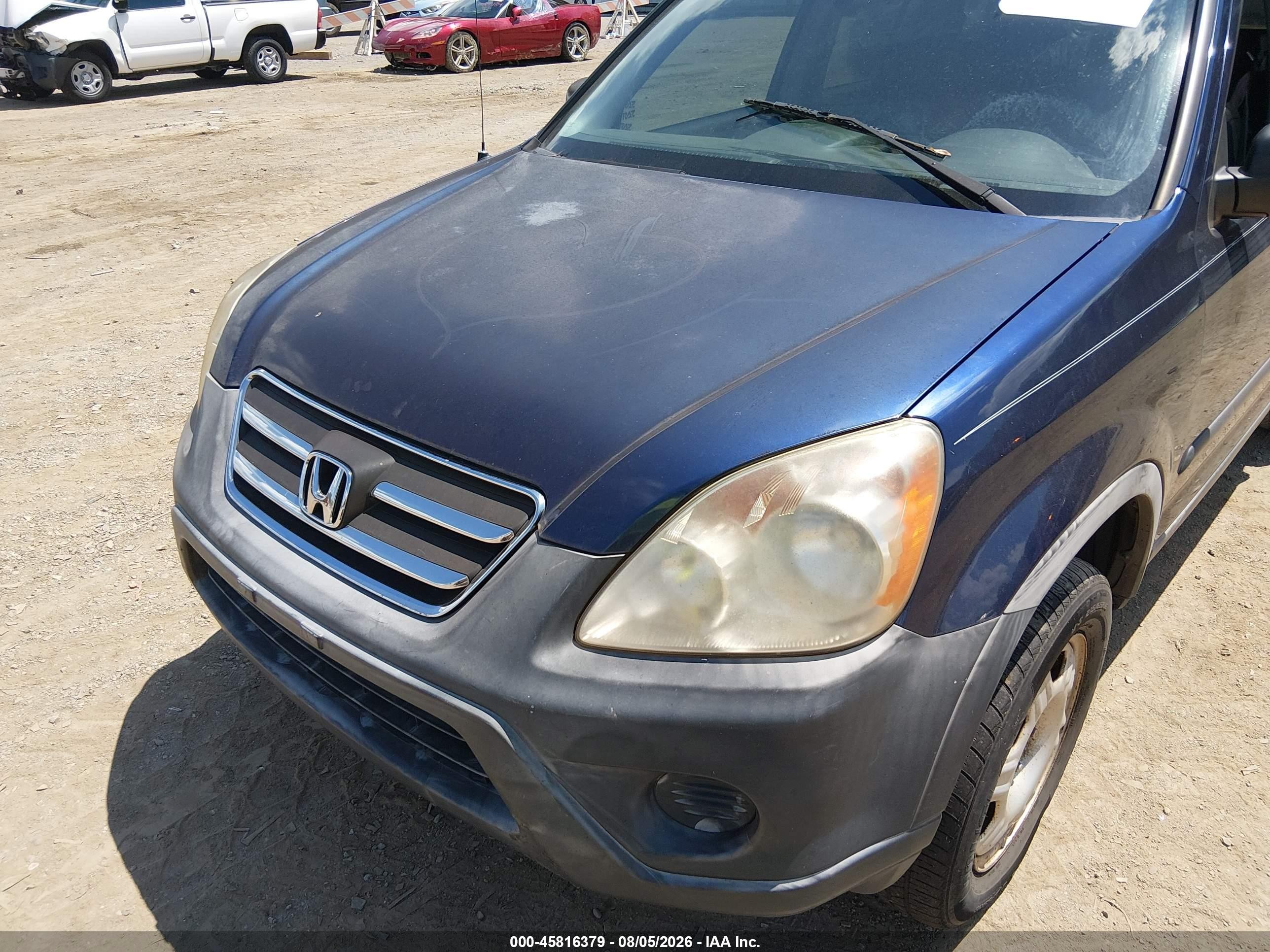 2005 Honda Cr-v Lx Blue vin: JHLRD68515C015856