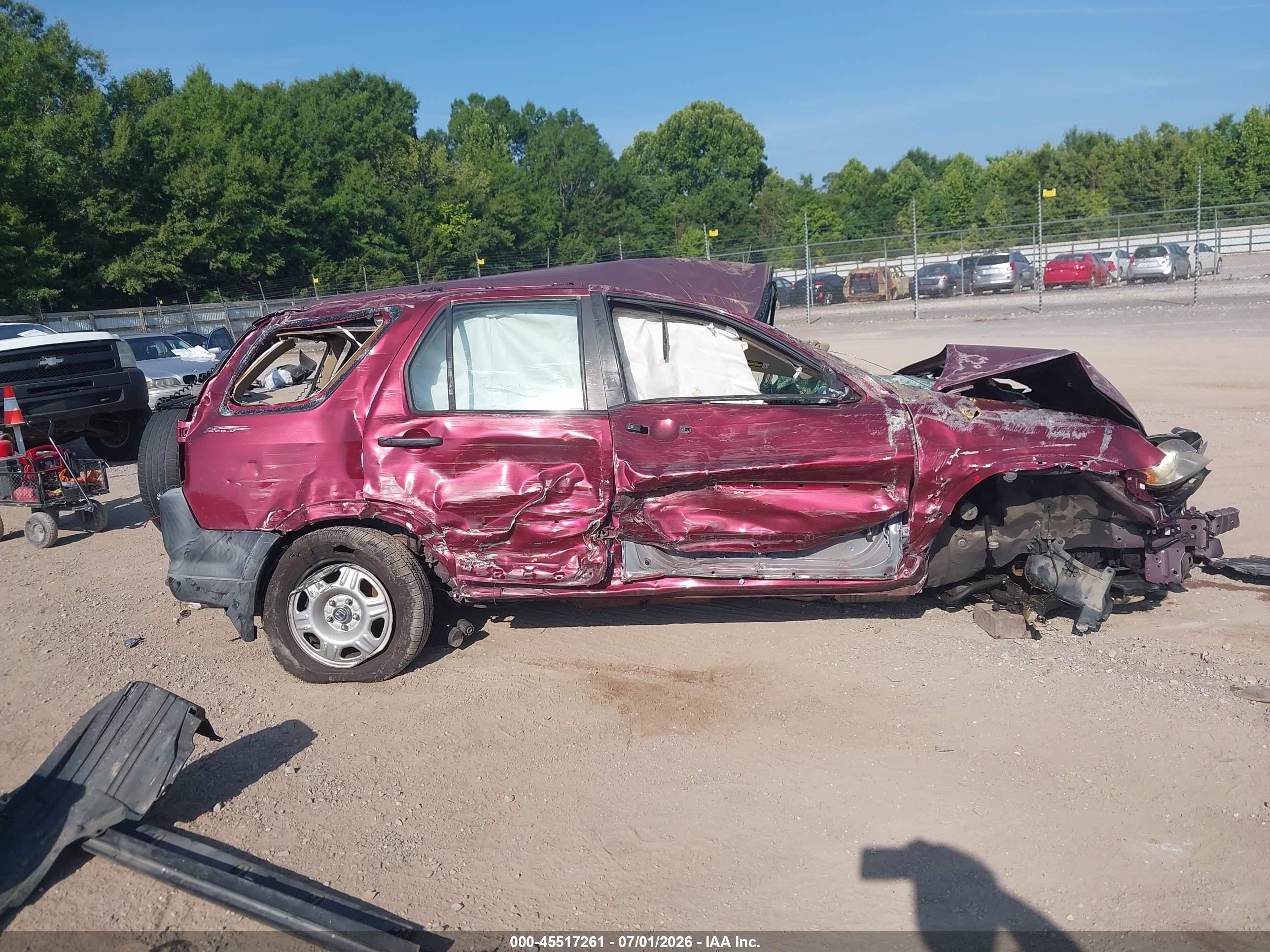 2005 Honda Cr-v Lx Red vin: JHLRD68525C010696
