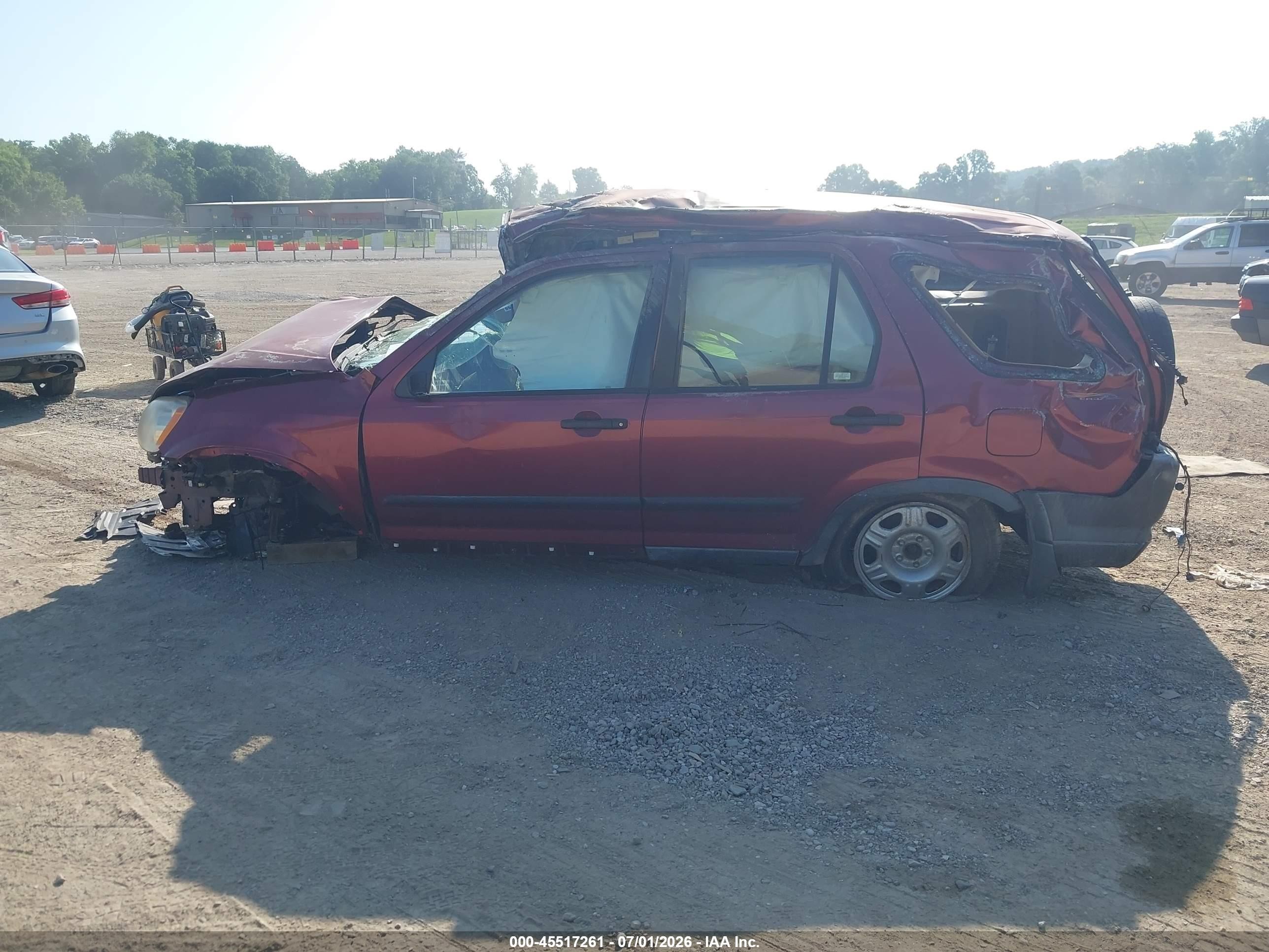 2005 Honda Cr-v Lx Red vin: JHLRD68525C010696