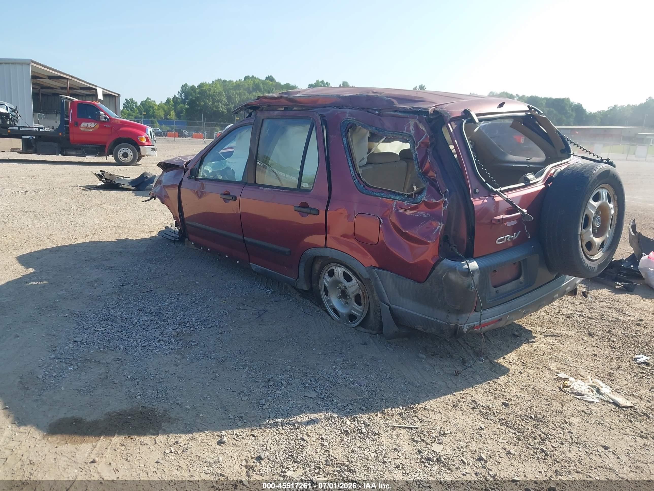 2005 Honda Cr-v Lx Red vin: JHLRD68525C010696
