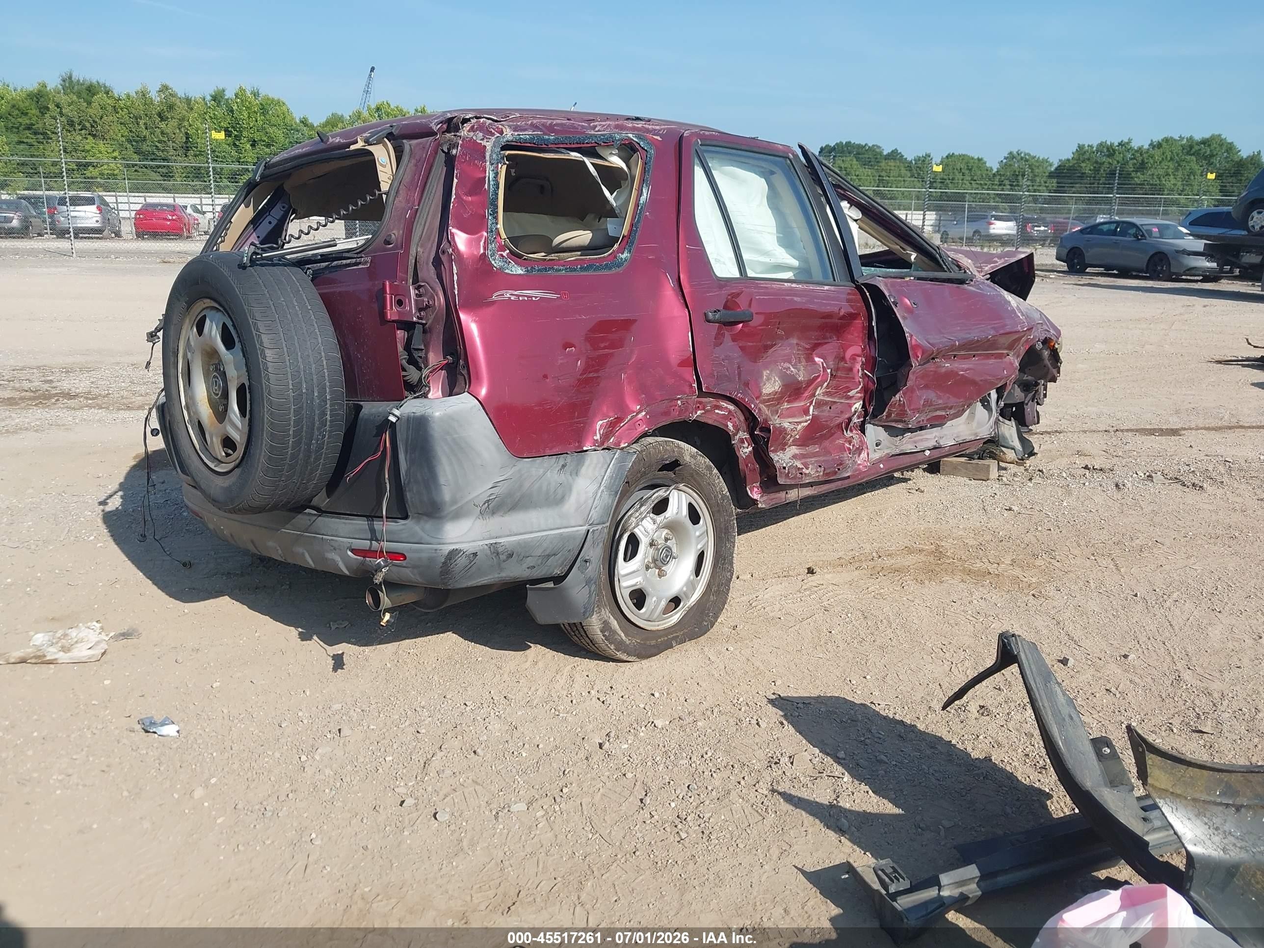 2005 Honda Cr-v Lx Red vin: JHLRD68525C010696