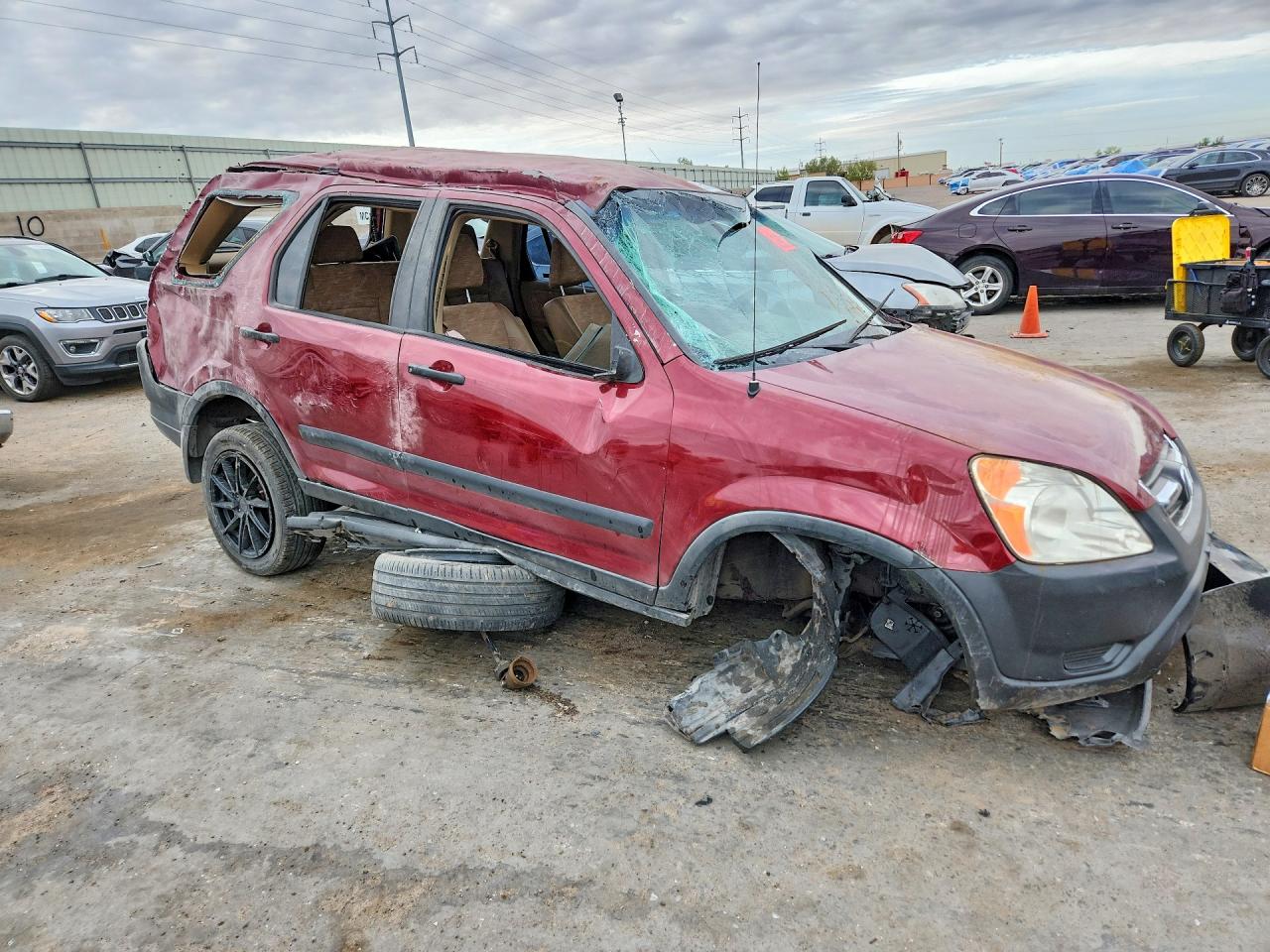 2004 Honda Cr-v Lx Red vin: JHLRD68534C013492