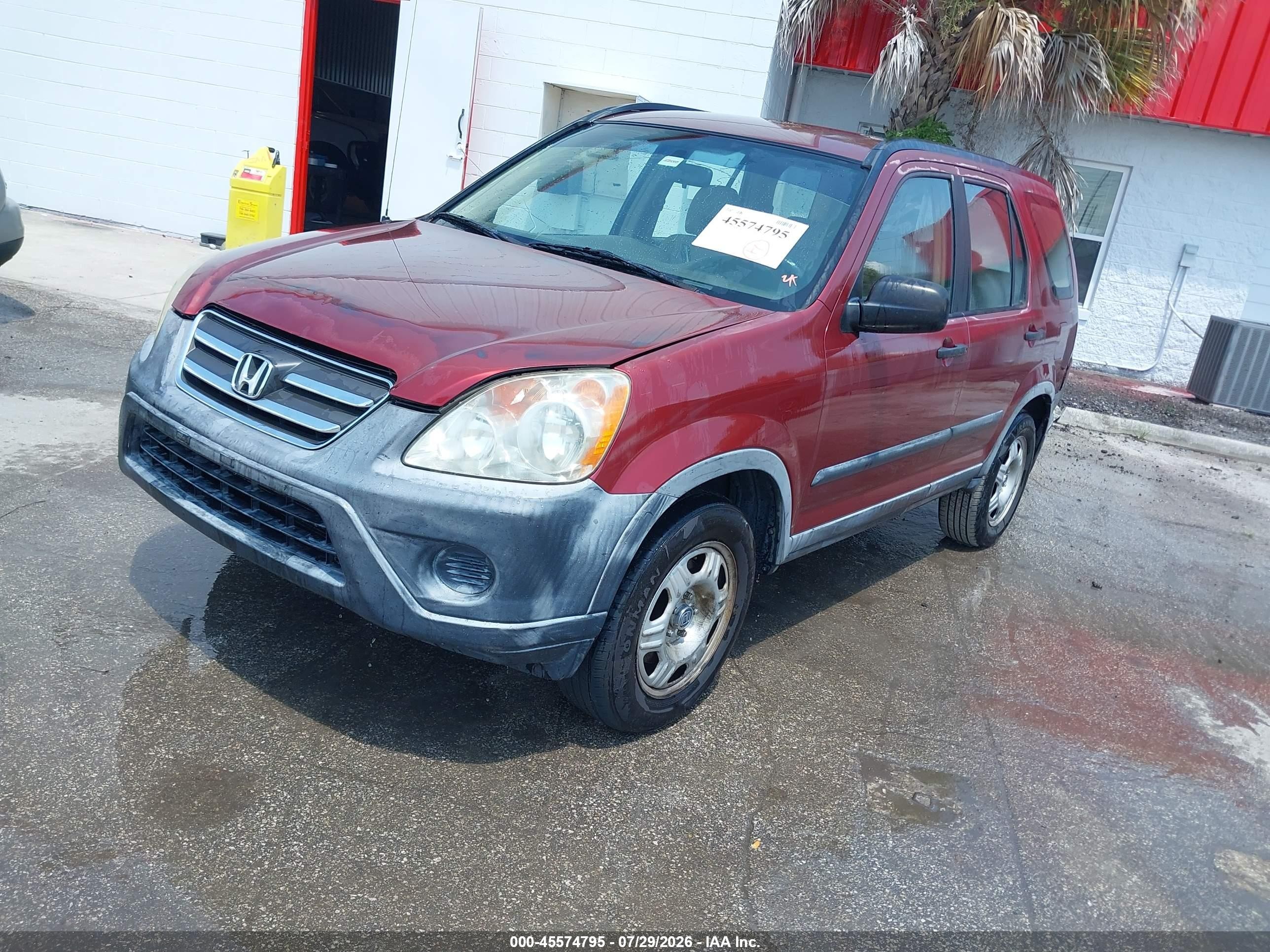 2005 Honda Cr-v Lx Red vin: JHLRD68545C009484