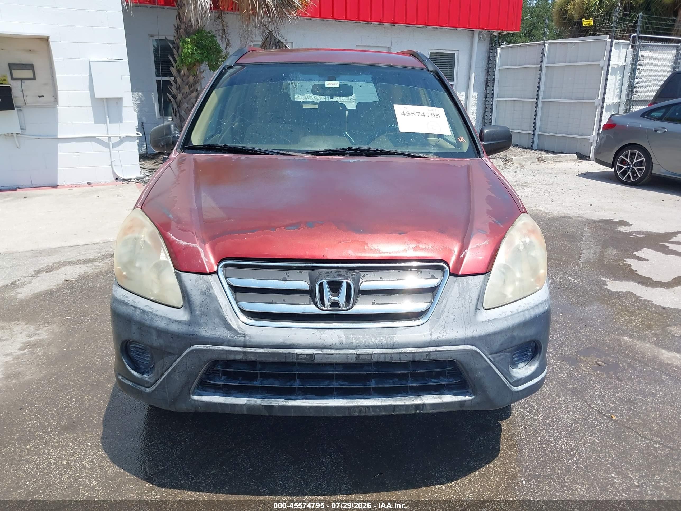 2005 Honda Cr-v Lx Red vin: JHLRD68545C009484