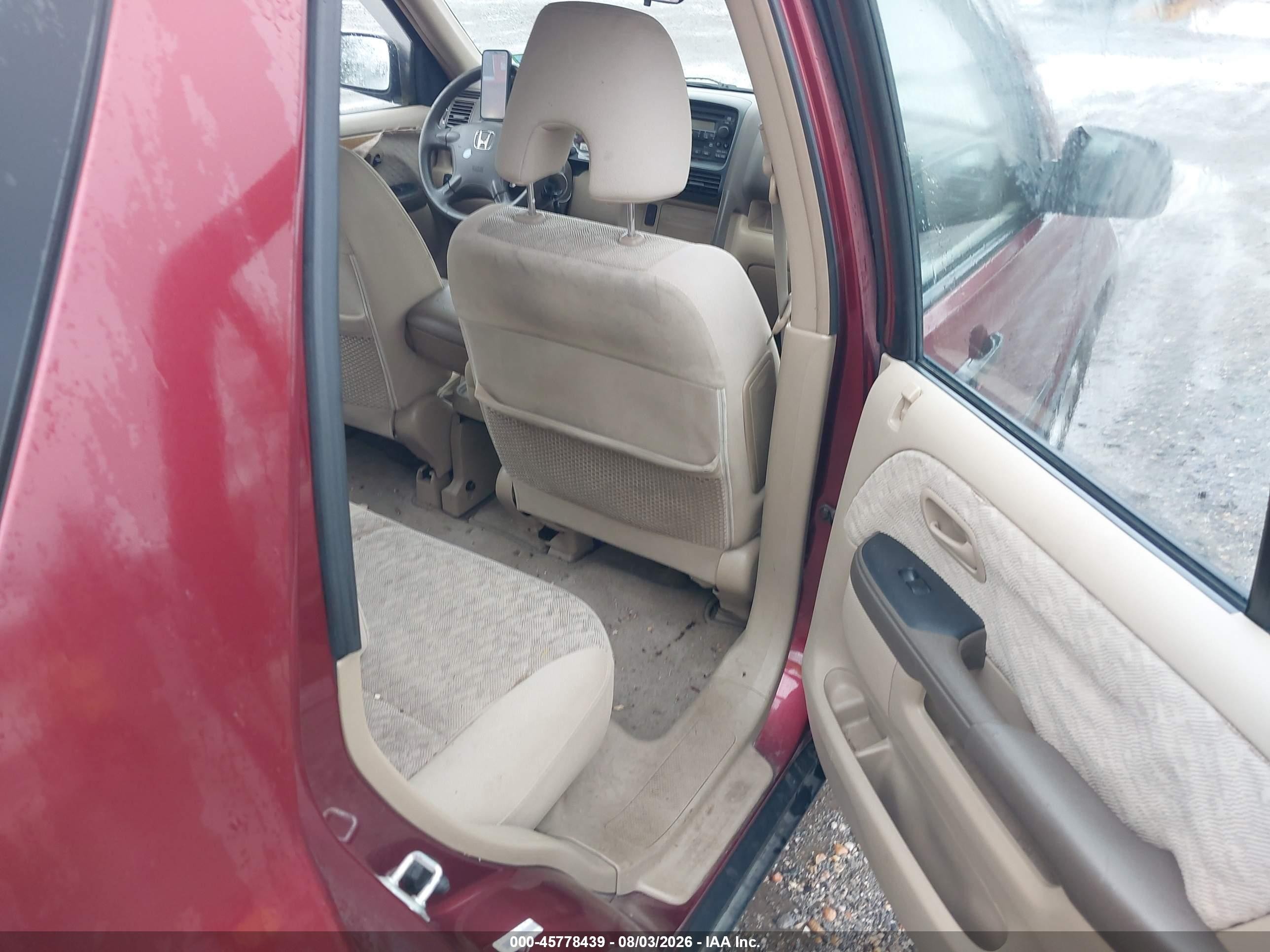 2005 Honda Cr-v Lx Burgundy vin: JHLRD68545C010392