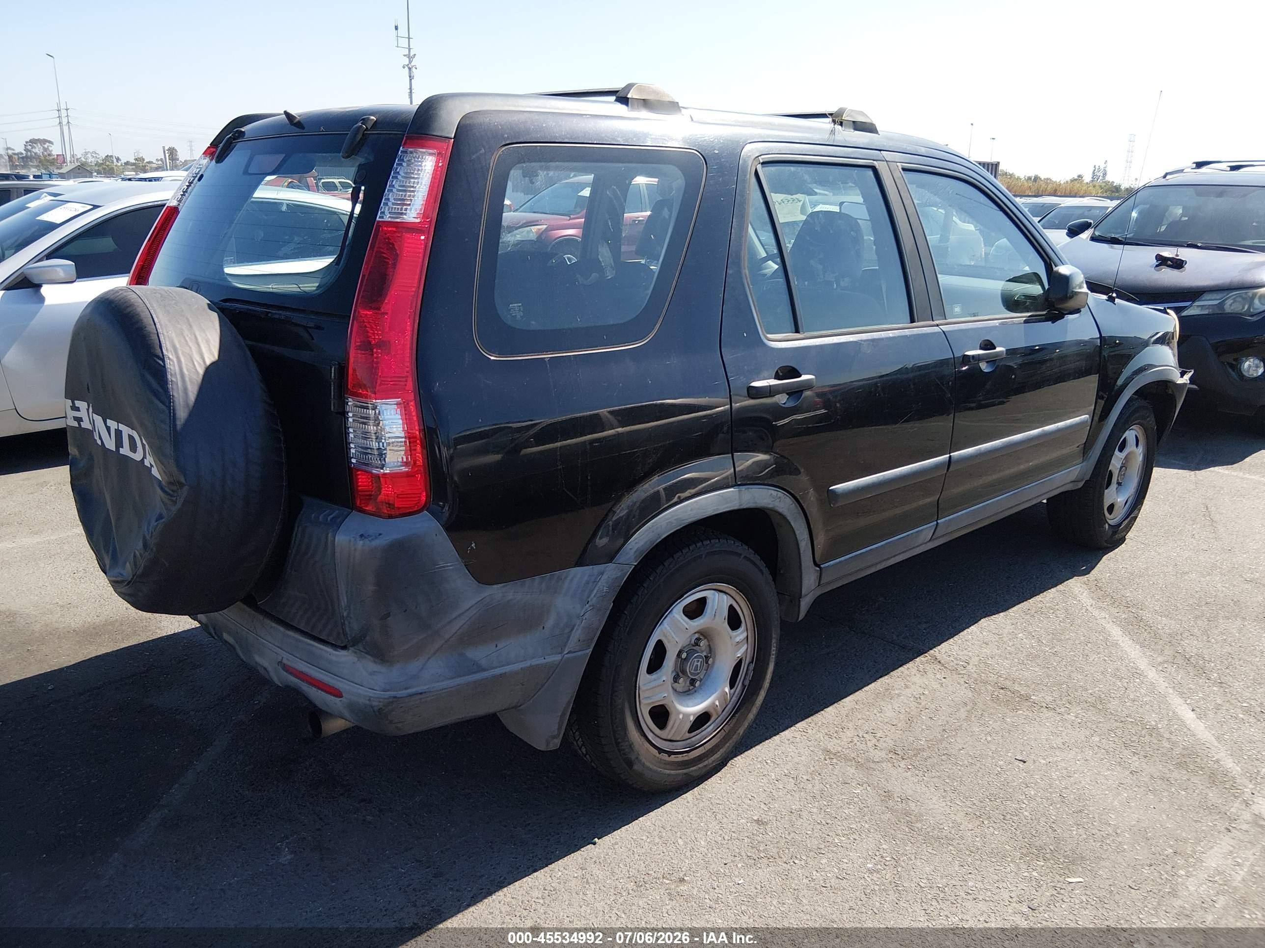 2005 Honda Cr-v Lx Black vin: JHLRD68545C017231