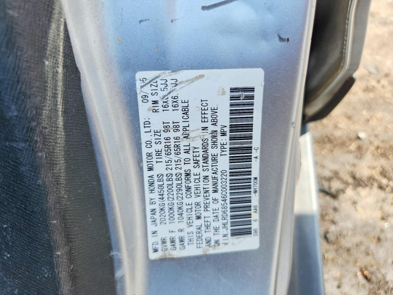 2006 Honda Cr-v Lx Silver vin: JHLRD68546C003220