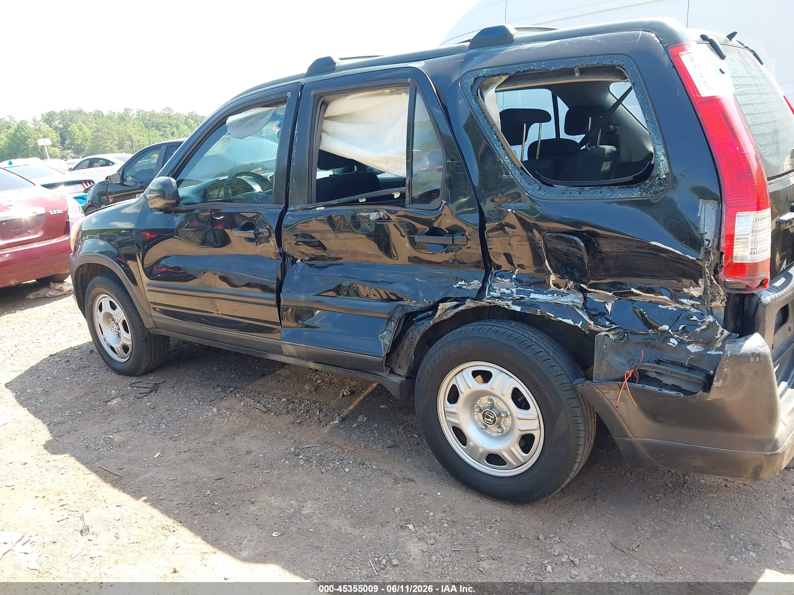 2006 Honda Cr-v Lx Black vin: JHLRD68546C006229