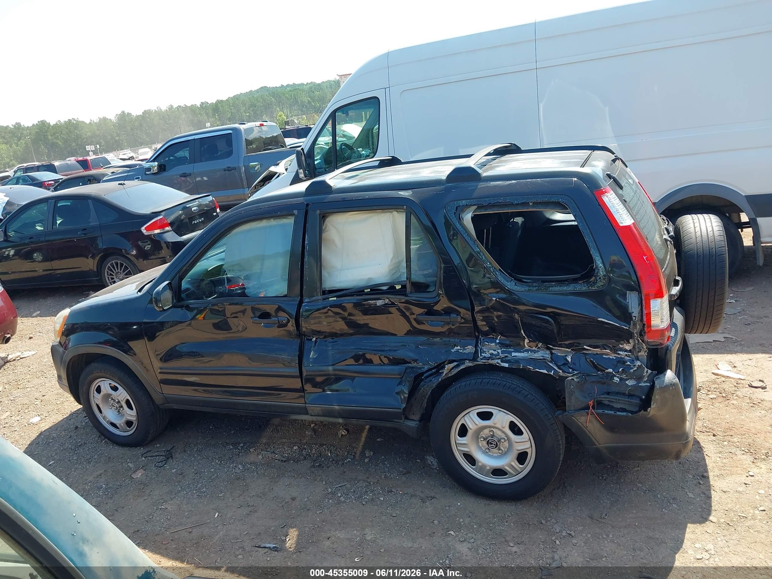 2006 Honda Cr-v Lx Black vin: JHLRD68546C006229
