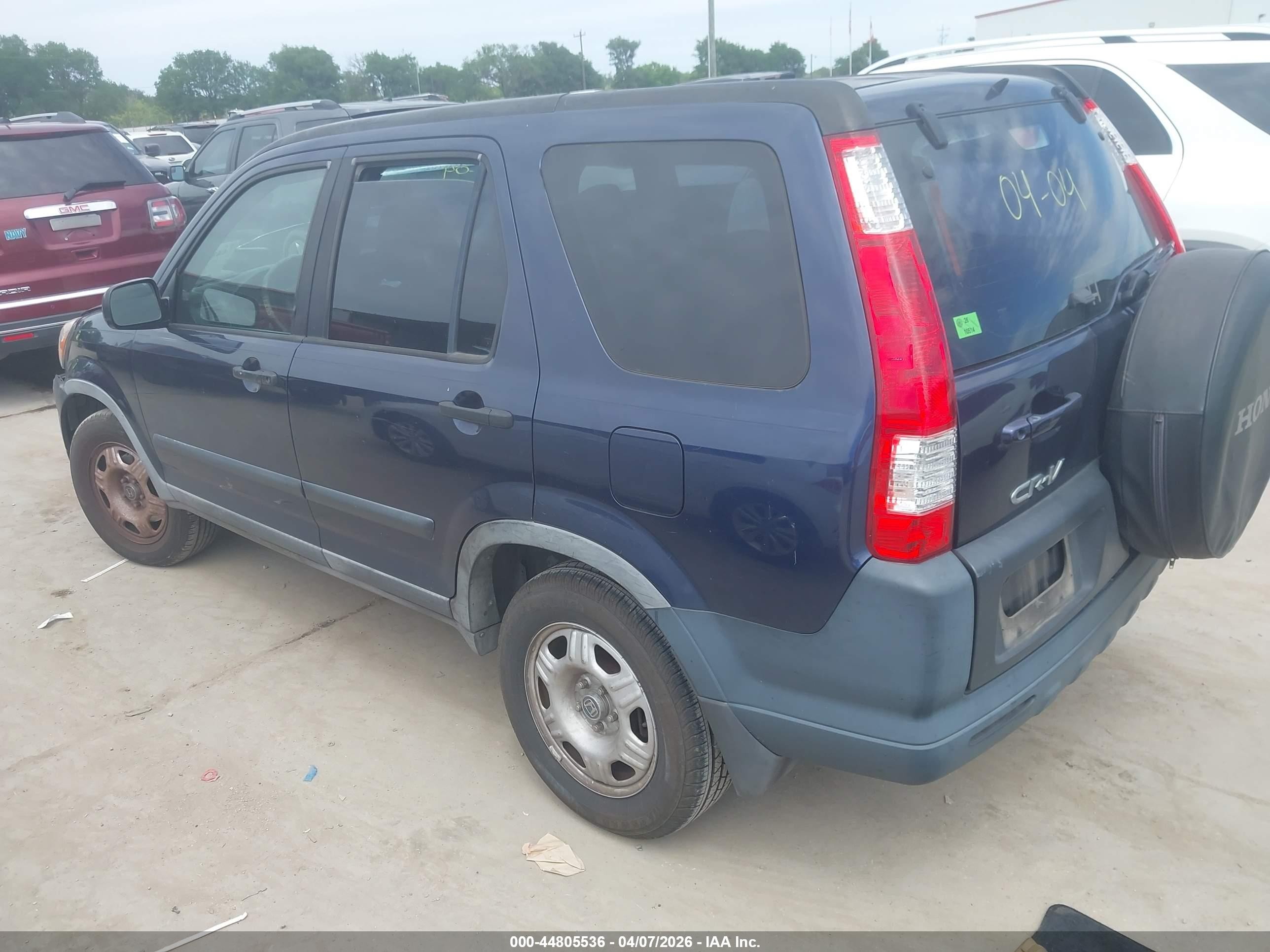 2006 Honda Cr-v Lx Blue vin: JHLRD68566C006975
